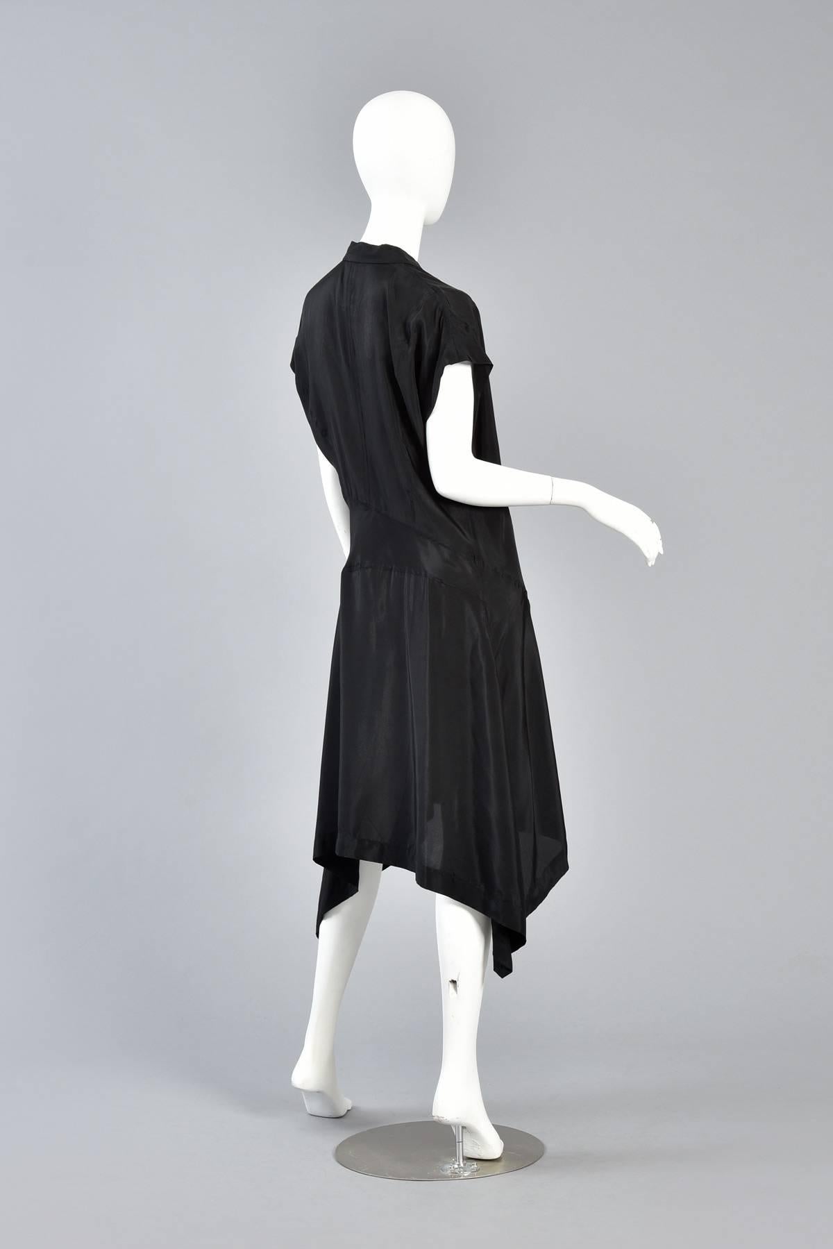 Comme des Garcons Asymmetrical Minimal Black Dress For Sale 3