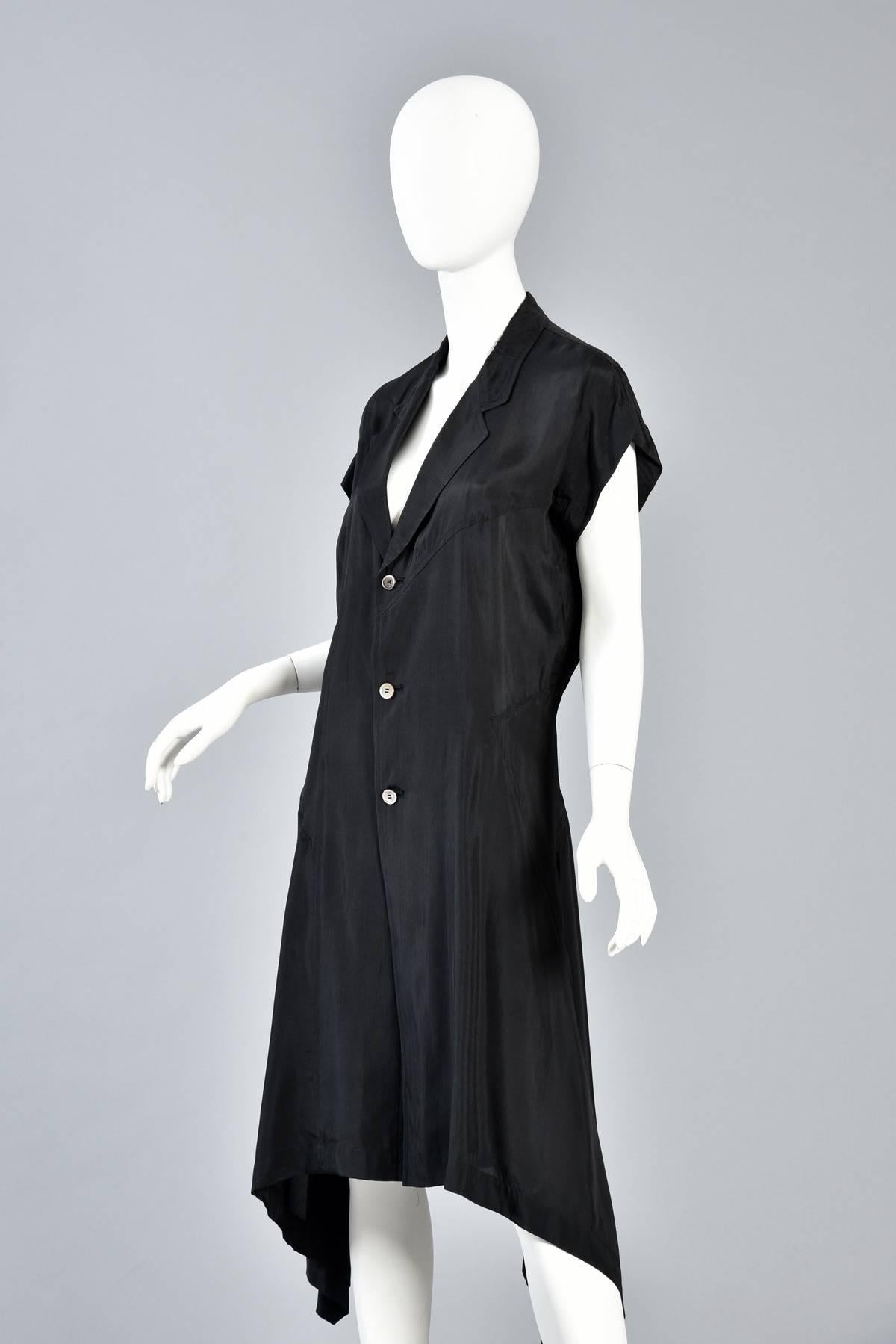Comme des Garcons Asymmetrical Minimal Black Dress For Sale 1