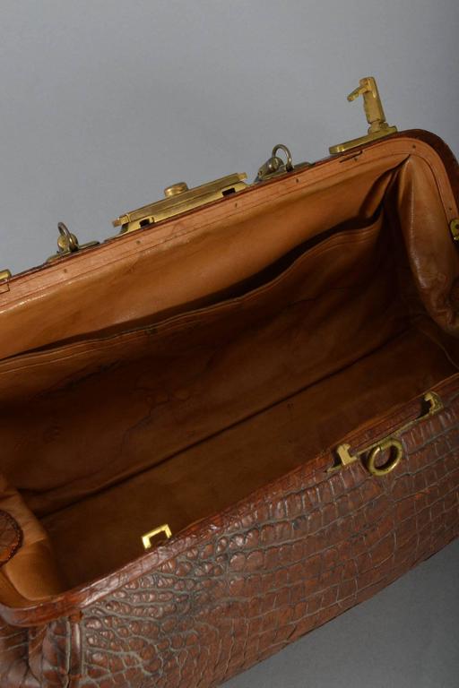 Incredible Crocodile Antique Chicago Doctor's Bag For Sale at 1stDibs