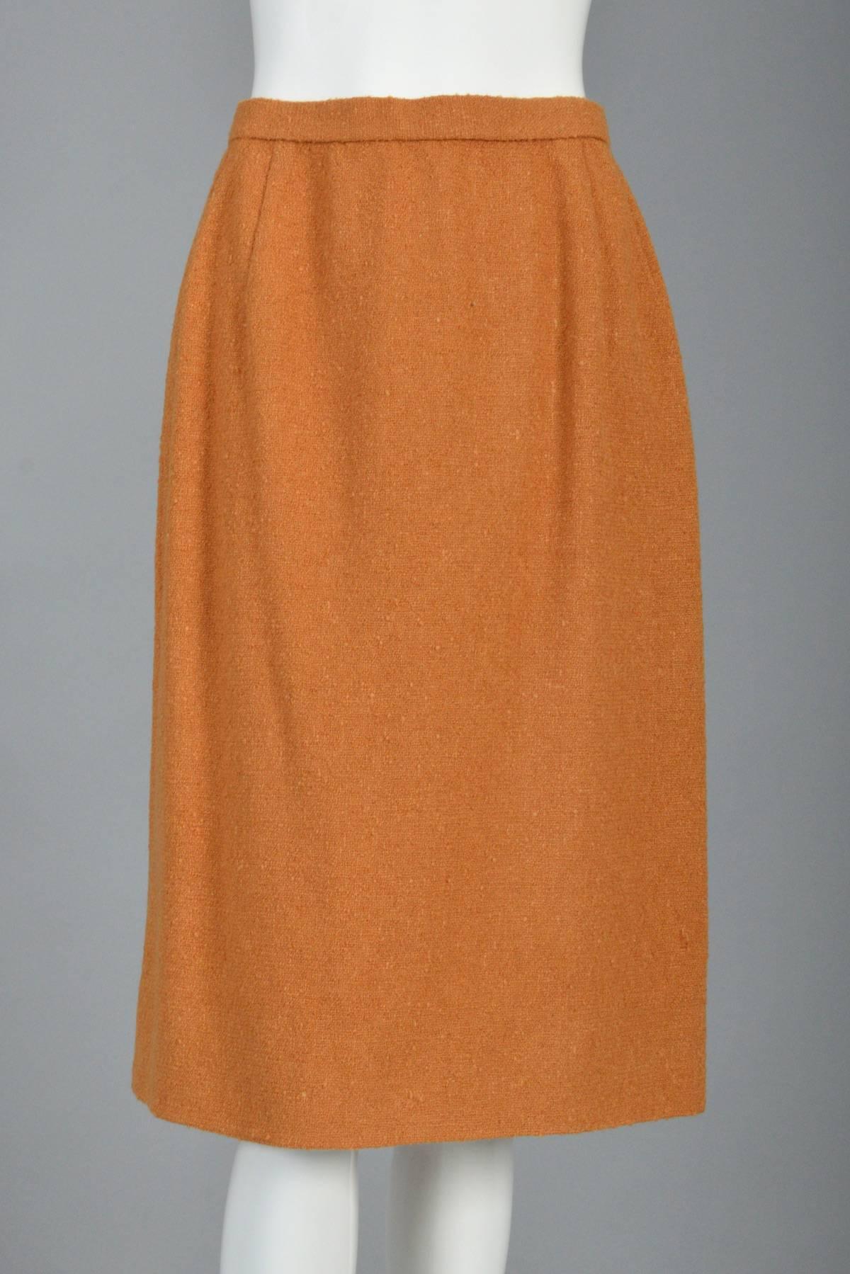 Women's 1960s Christian Dior Pumpkin Pleat Suit For Sale