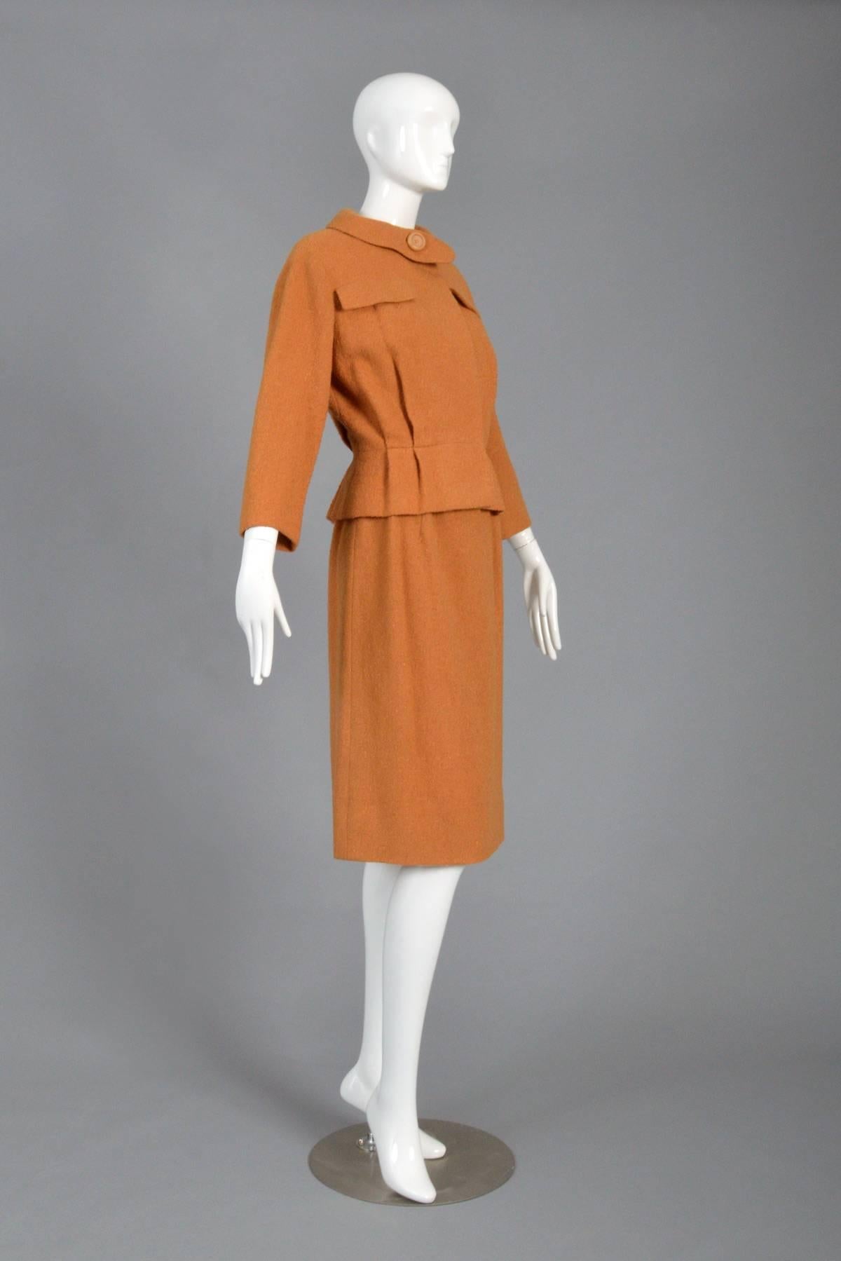 1960s Christian Dior Pumpkin Pleat Suit For Sale 1