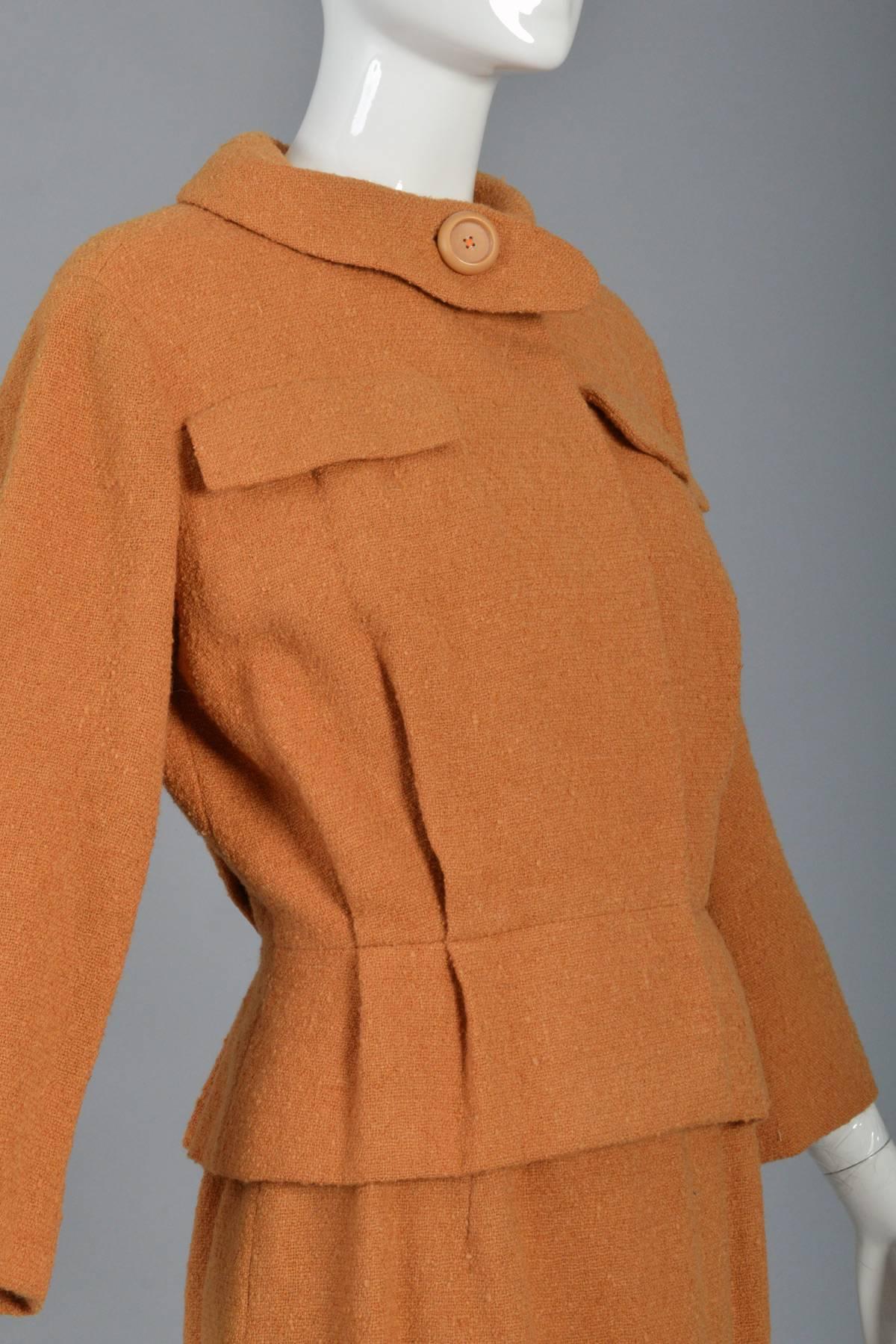 1960s Christian Dior Pumpkin Pleat Suit For Sale 2