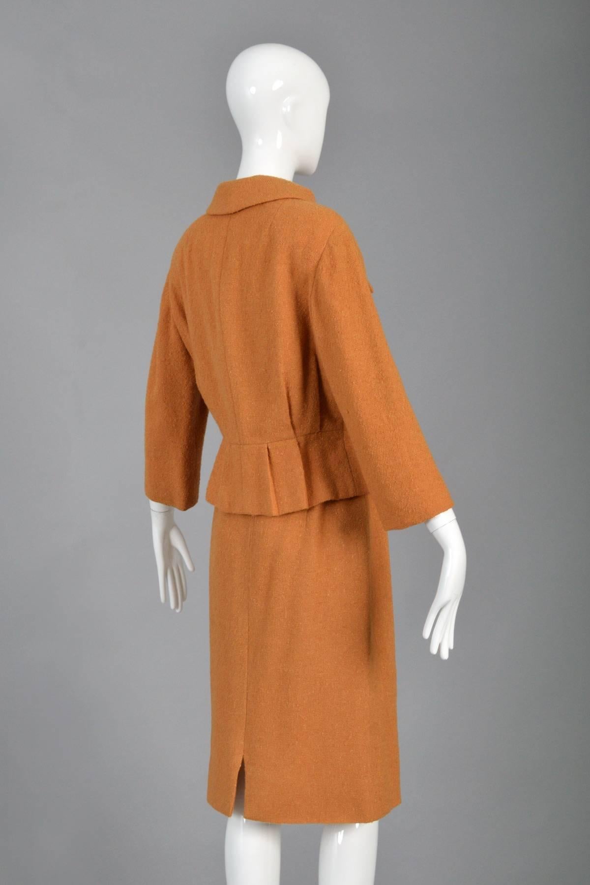 1960s Christian Dior Pumpkin Pleat Suit For Sale 3