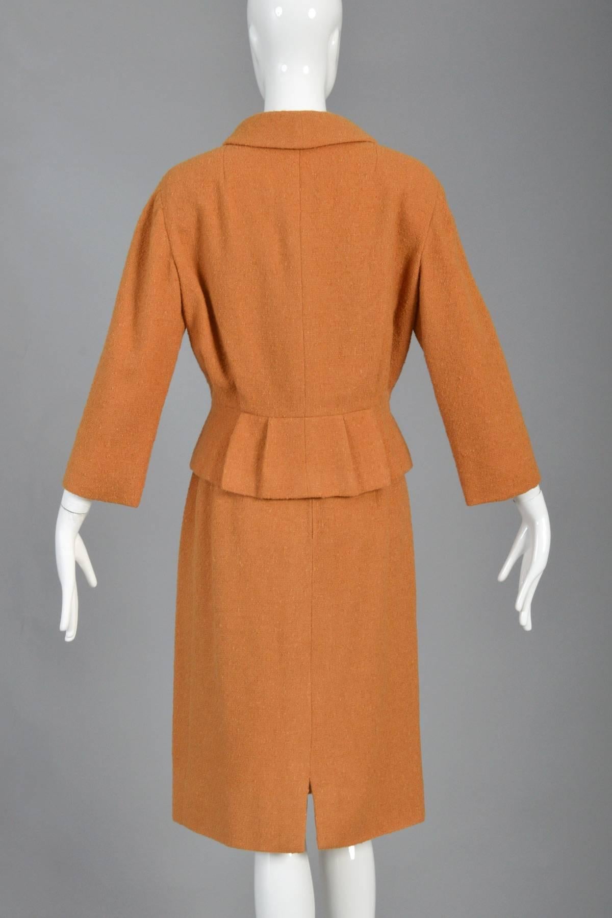 1960s Christian Dior Pumpkin Pleat Suit For Sale 4