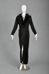Dramatic Givenchy Plunging Couque Feather Neck Gown