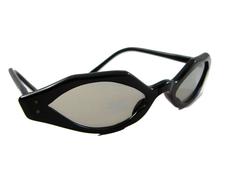 Paulette Guinet Black Resin Cat Eye Sunglasses Deadstock 1960s