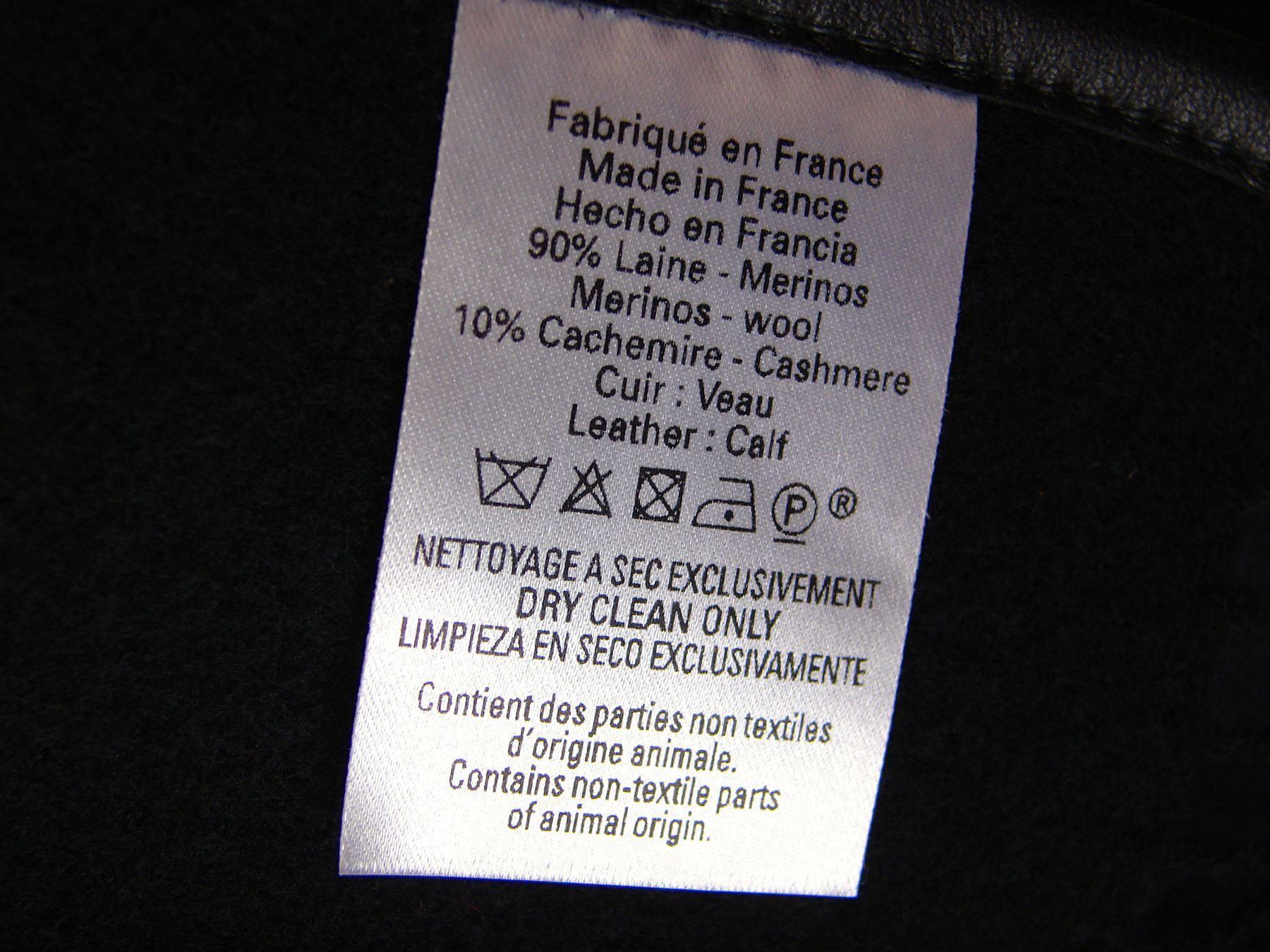 HERMES Paris Cashmere Wool Poncho Navy + Black Color Block Leather Tassels 2014 4