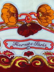 Hermes Cashmere Silk Scarf Shawl Anemones by Caty Latham 140cm 1983