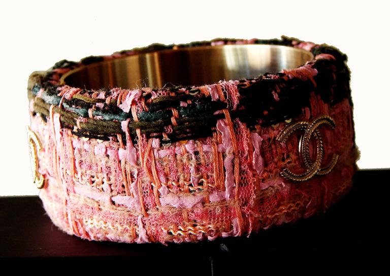 Chanel Pink Lesage Tweed Bracelet New in Box 13C Collection at 1stDibs