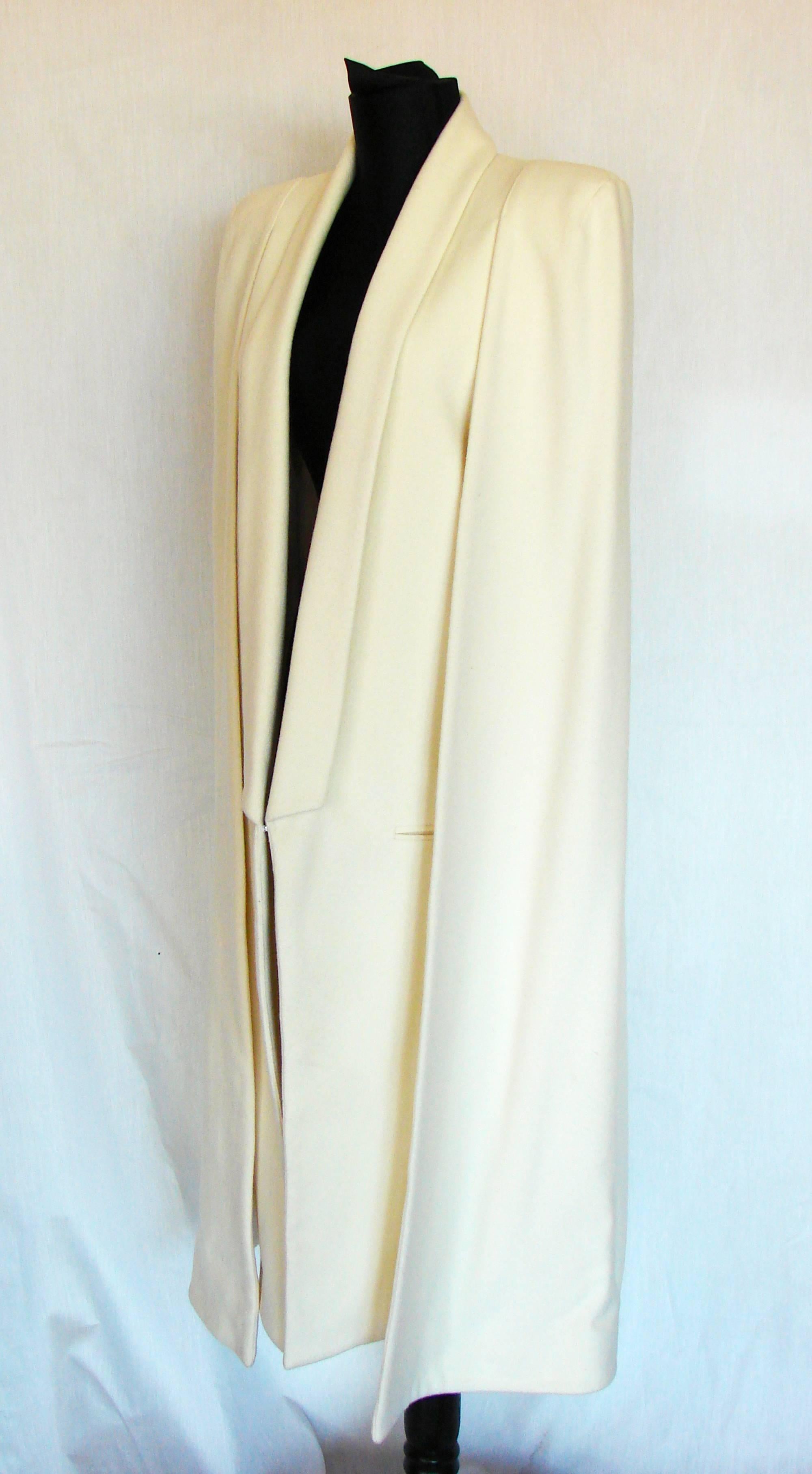 Beige Rare Olcay Gulsen Cream Cashmere Cape Coat New Sz S