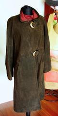 Bonnie Cashin for Sills Rare 3-Piece Ensemble Suede Coat + Wool Dress + Belt 60s