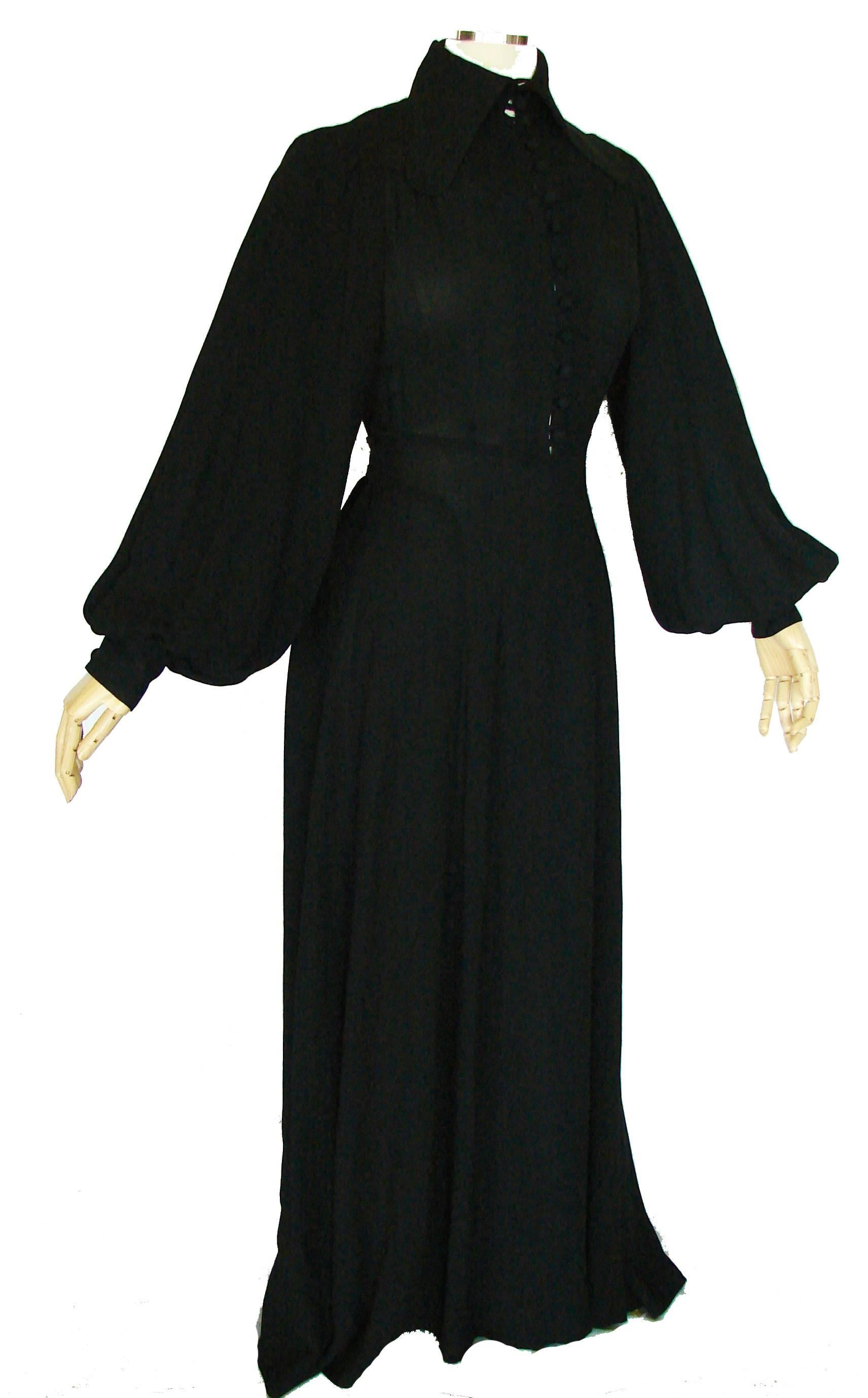 black bishop sleeve dress