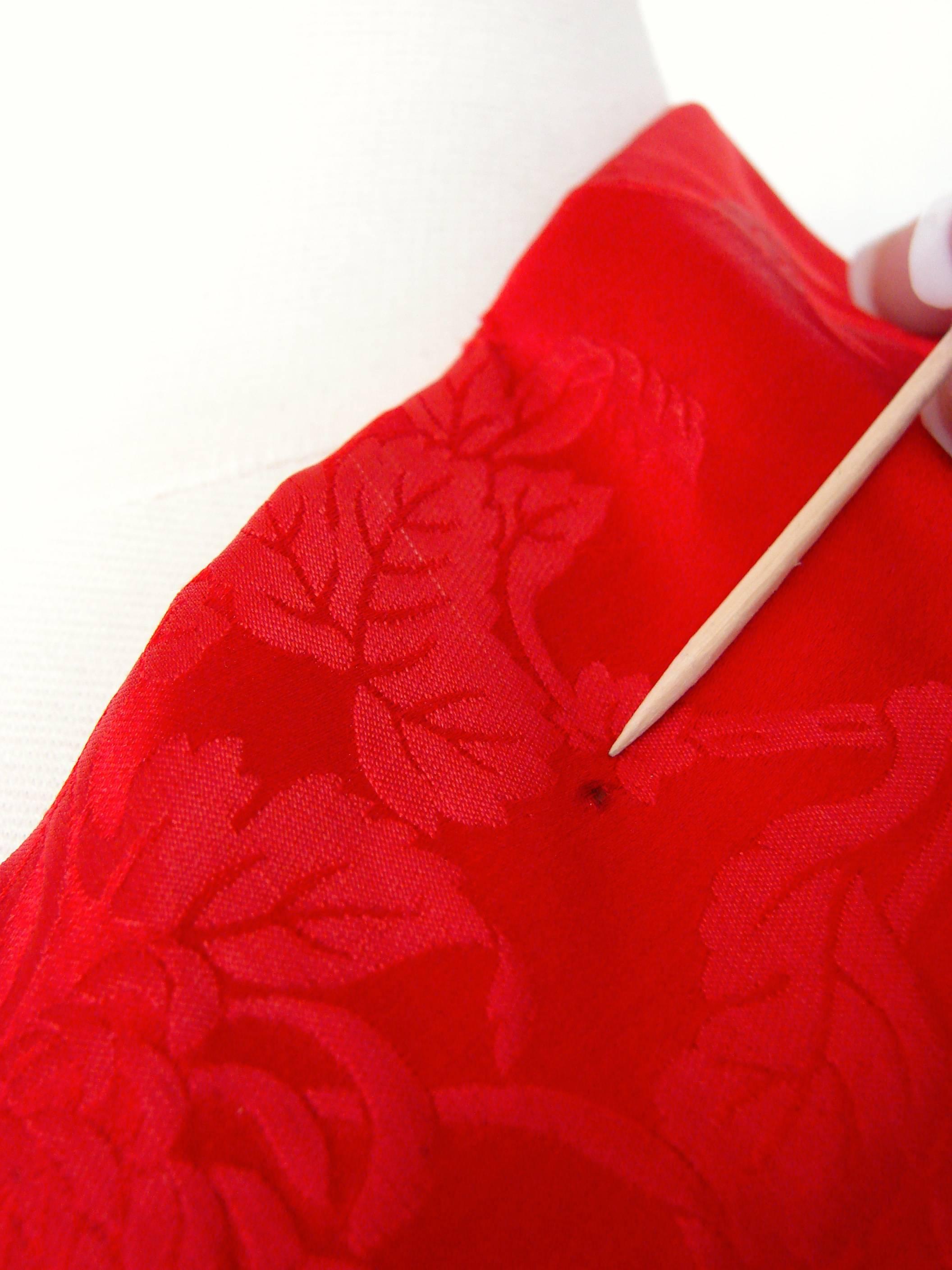 Dynasty for Lord & Taylor Vivid Red Silk Dress with Flared Skirt 1960s Size M 5