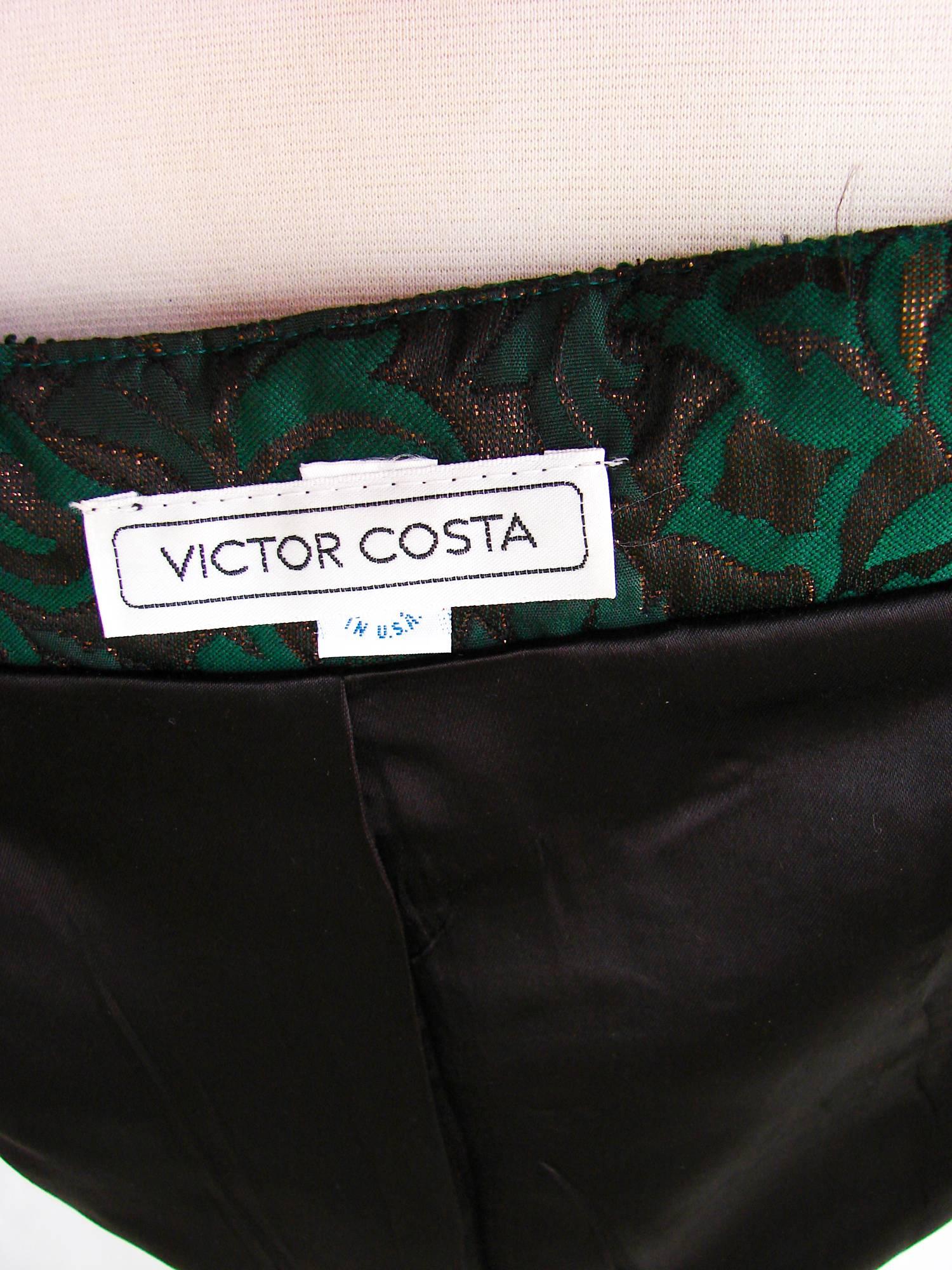 VICTOR COSTA Corset Top Puff Sleeves & Embroidery Romantic Formal VTG 1980s Sz 6 4