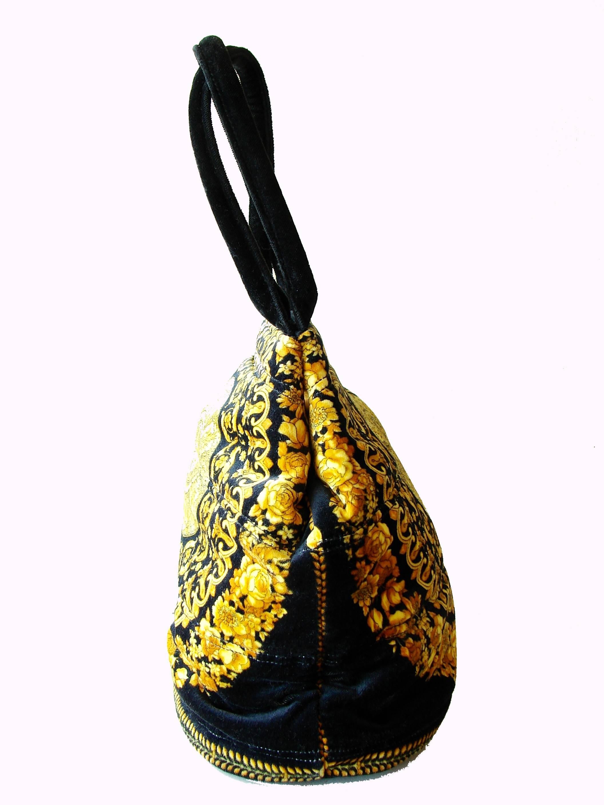Rare Versace Couture Atelier Baroque Medusa Handbag Tote + Dust Cover Vintage 2
