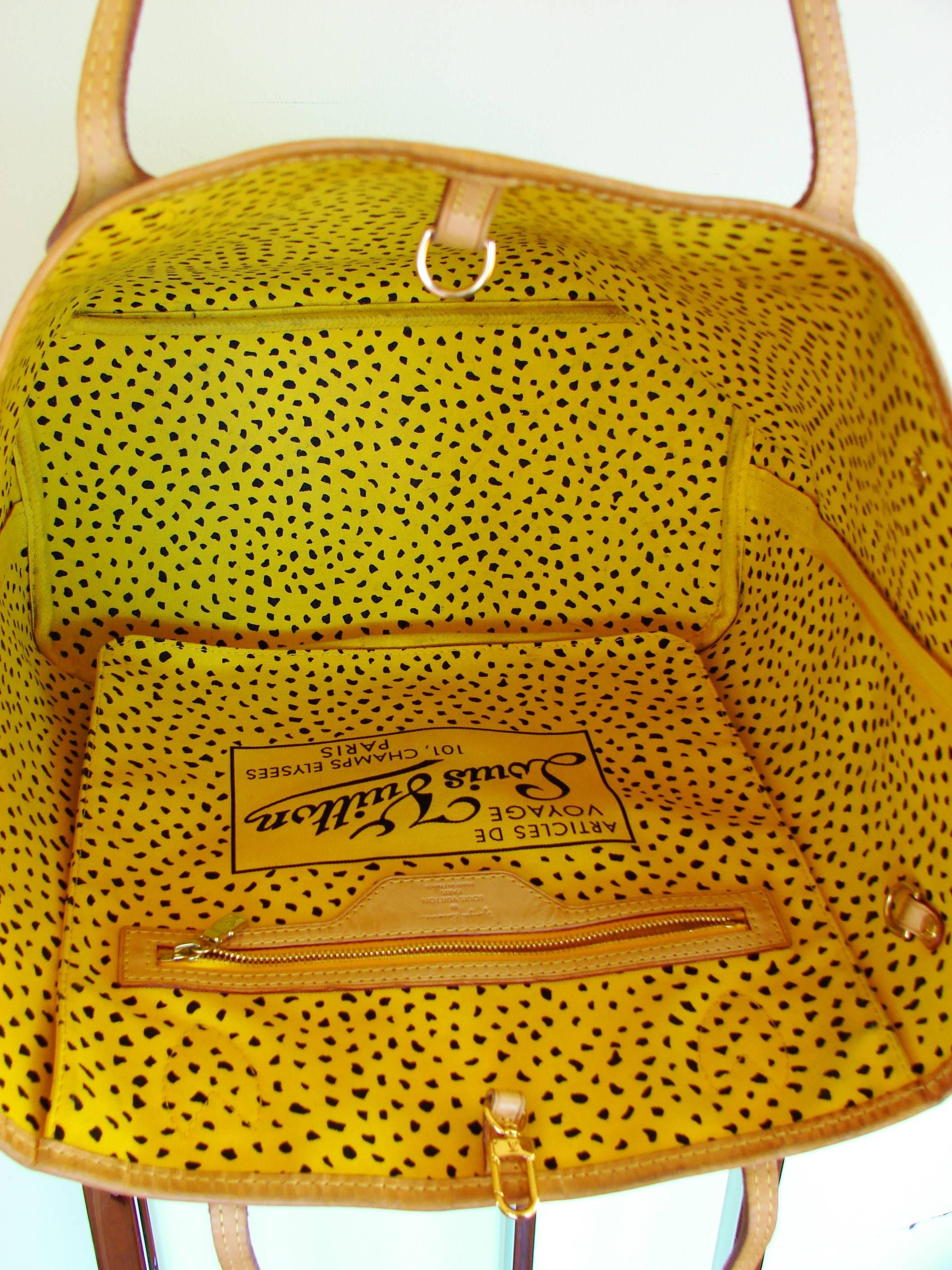 Beige Custom Louis Vuitton Neverfull MM Tote Bag by Boyarde Pop Art Rare One-Of-A-Kind