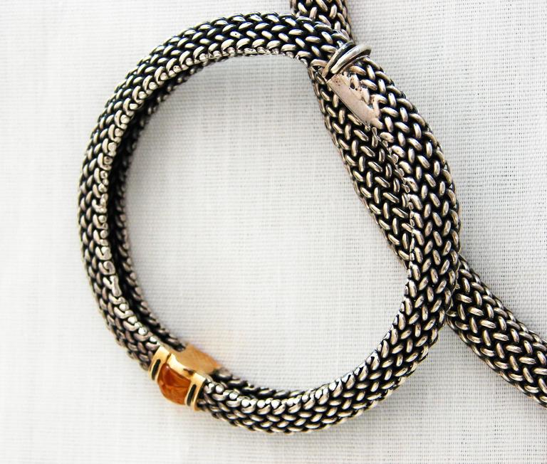 Scott Keating Sterling Silver Mesh + 18k Gold Choker + Citrine Bracelet