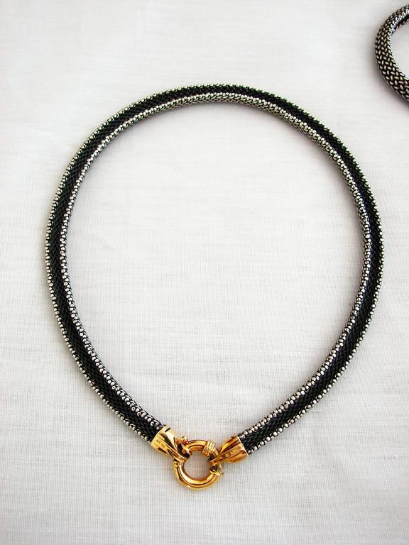 Scott Keating Sterling Silver Mesh + 18k Gold Choker + Citrine Bracelet