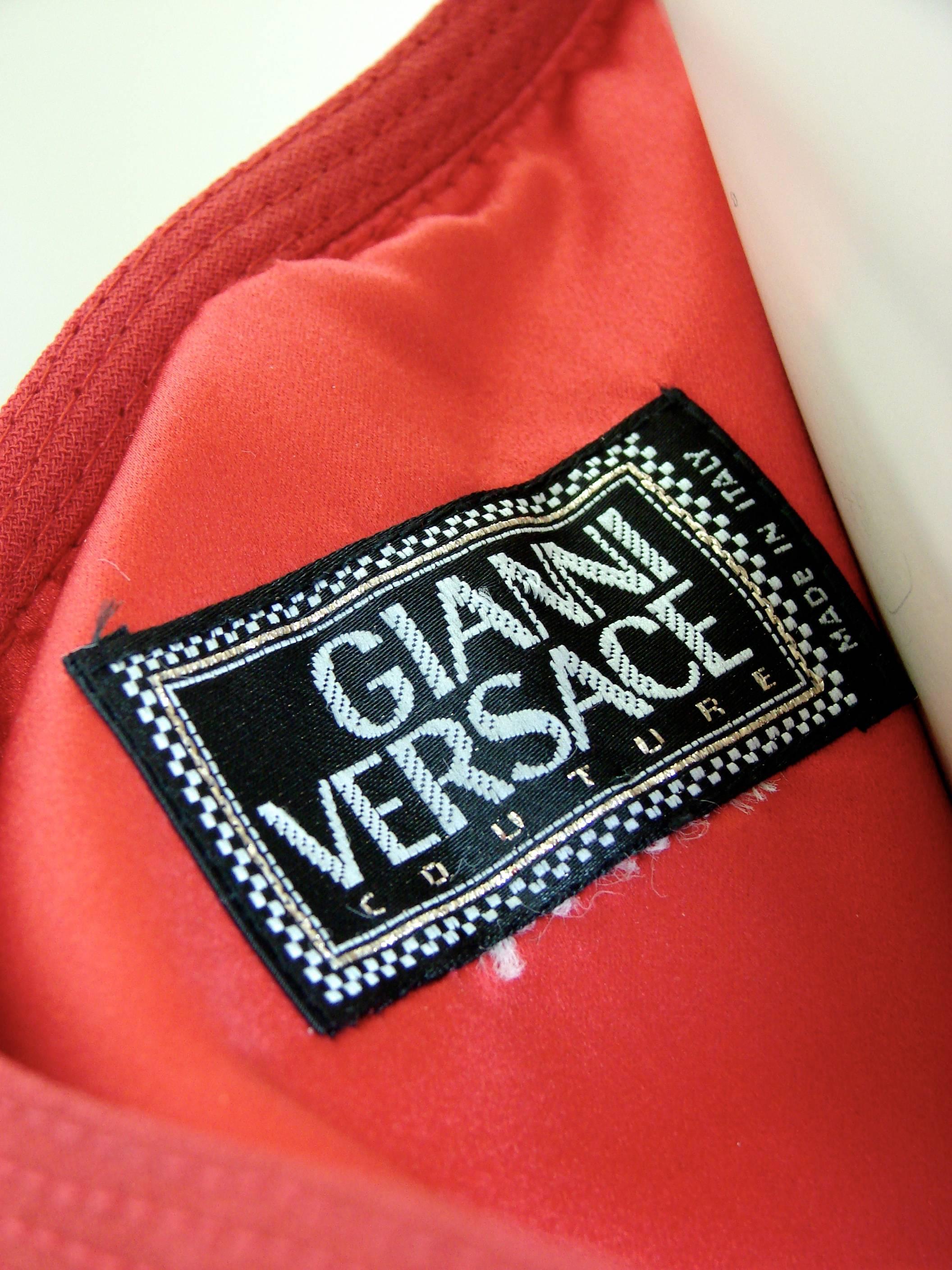 Gianni Versace Couture Red Bustier Dress Long Asymmetric Hem 1990s Sz S/M 3