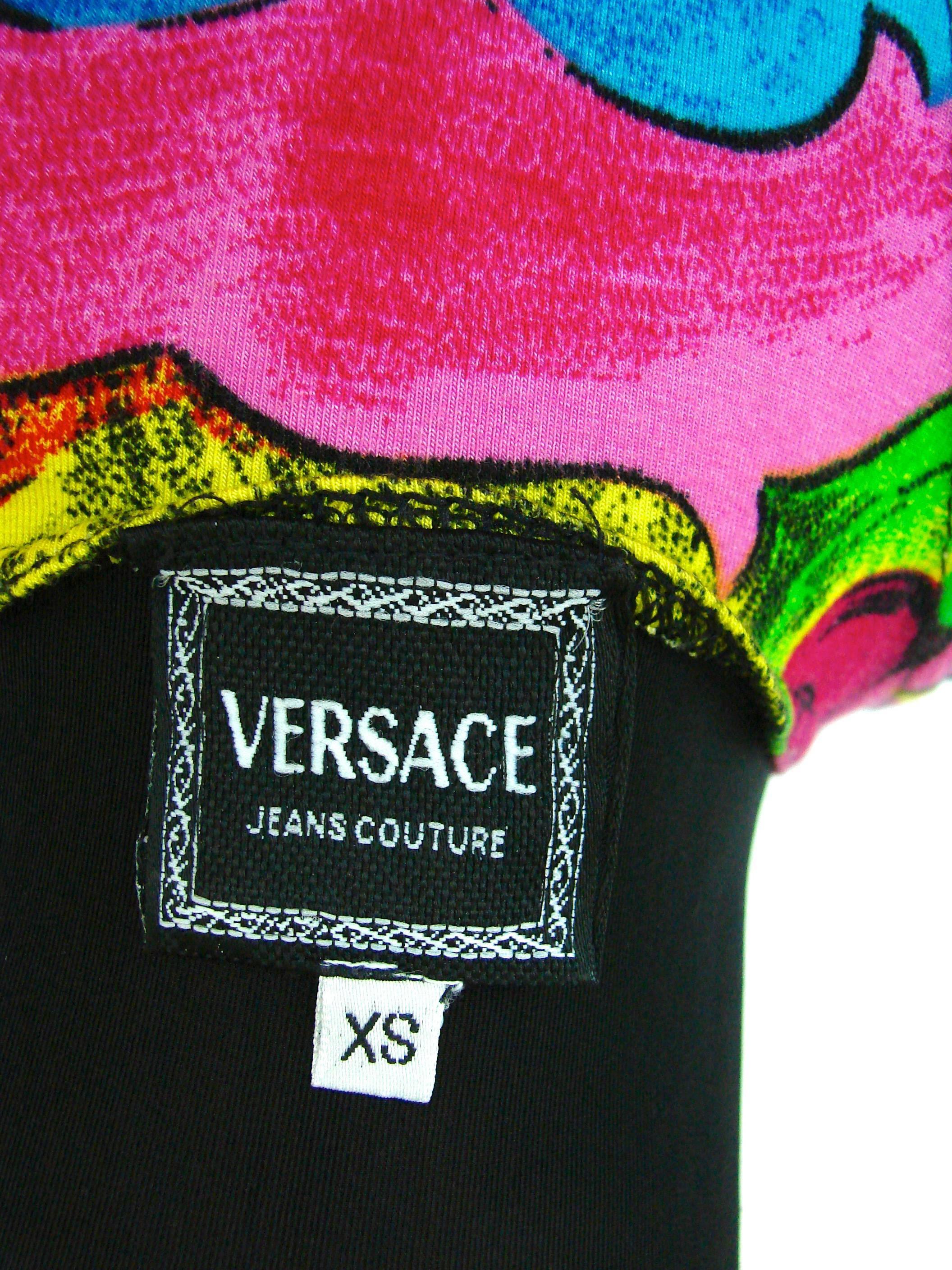 Pink Original Versace Jeans Couture Pop Art Tank Top Betty Boop Marlene Dietrich XS