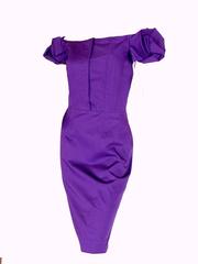 Brilliant Christian Dior Violet Cotton Sateen Wiggle Dress Off Shoulder Sz 38 Ne