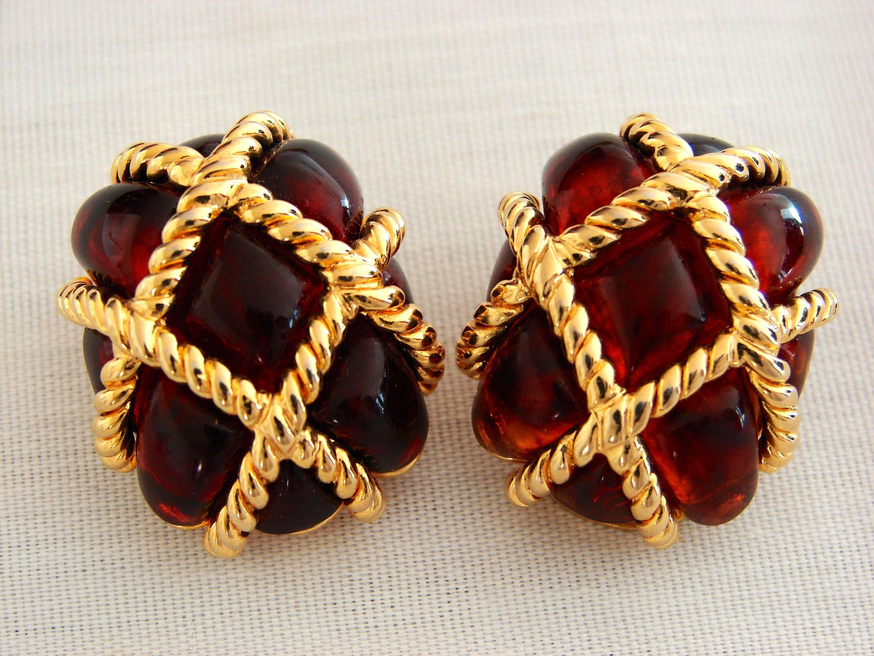 Lovely clip earrings from Kenneth Jay Lane.  In excellent condition and measure approximately 1