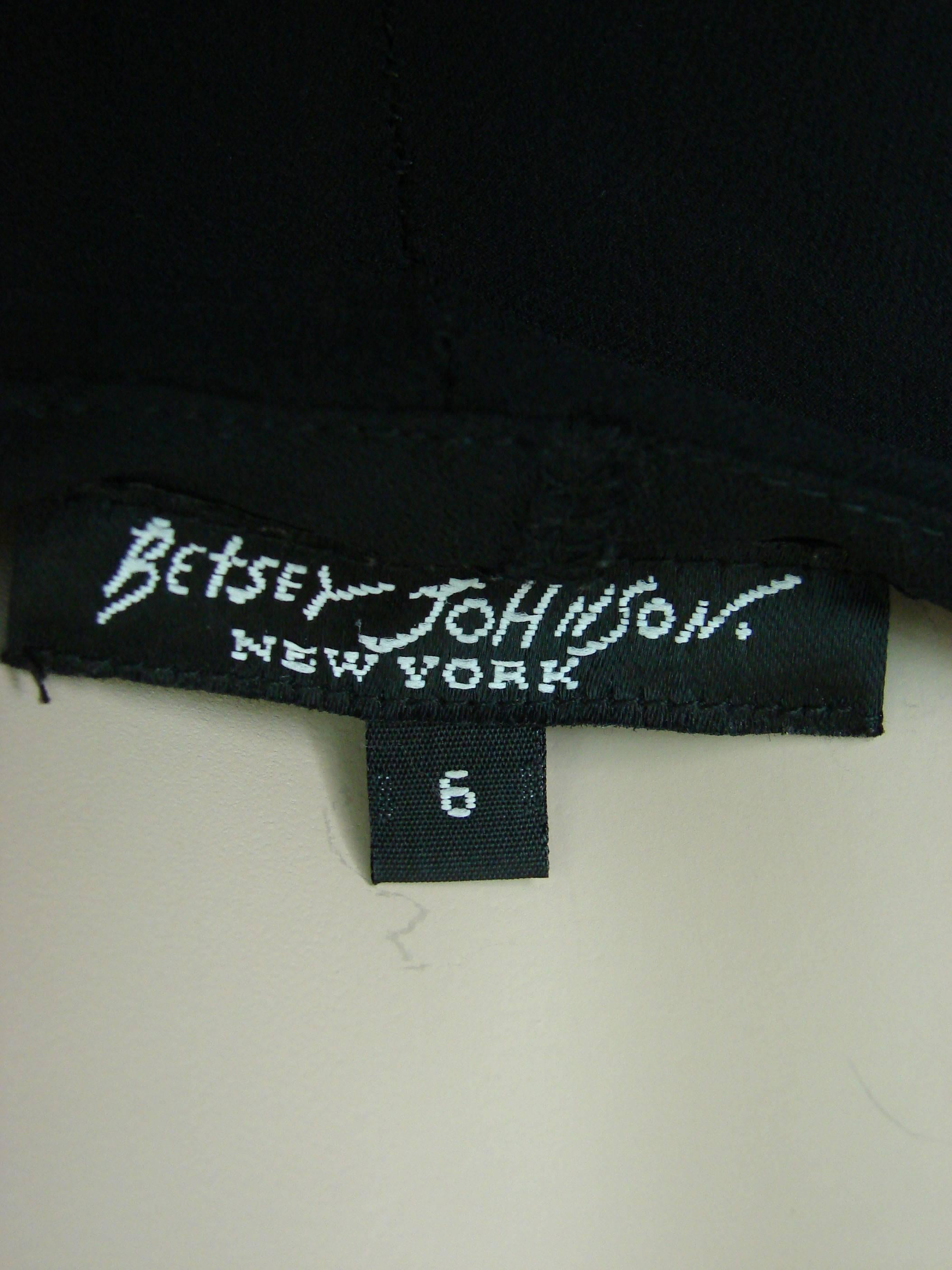 Women's Betsey Johnson Black Silk Slip Dress with Car Wash Skirt Size 6 1990s