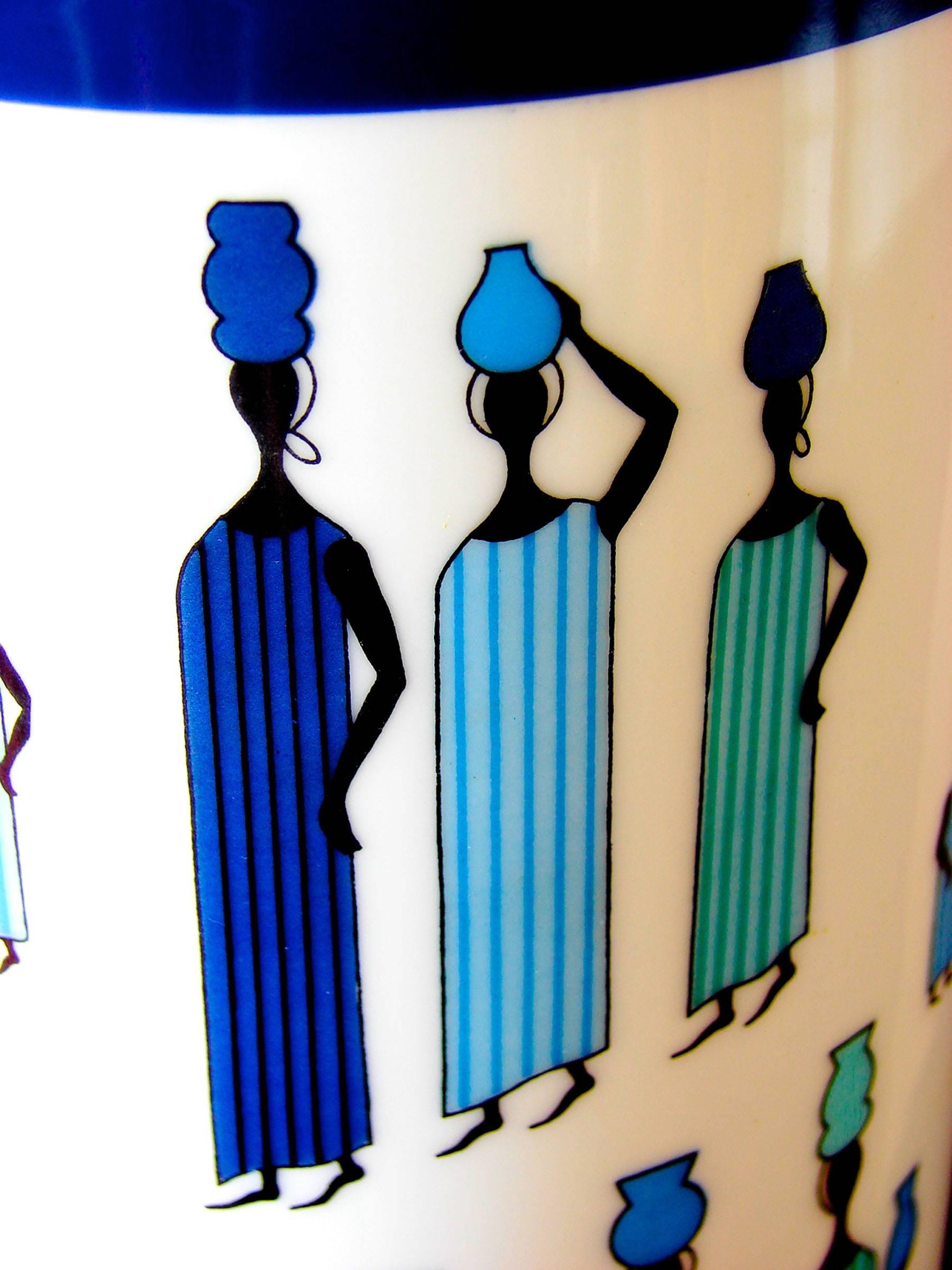 Rare Emilio Pucci for Rosenthal 'Water Carriers' Porcelain China Vase 1970s  In Excellent Condition In Port Saint Lucie, FL