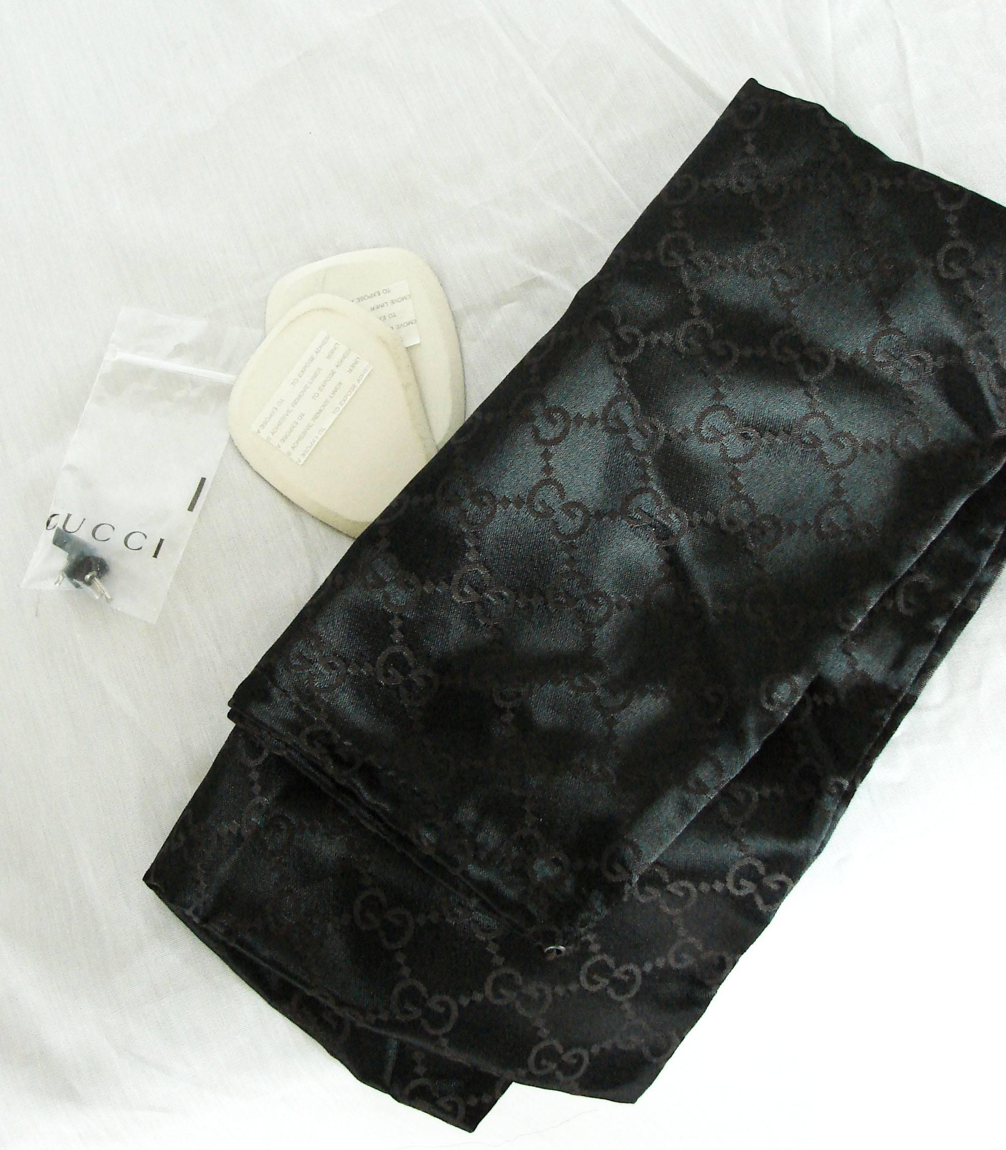 Gucci Black Kidskin Leather Knee High Boots Gomma Bali sz7.5 + Box + Dust Cover 5