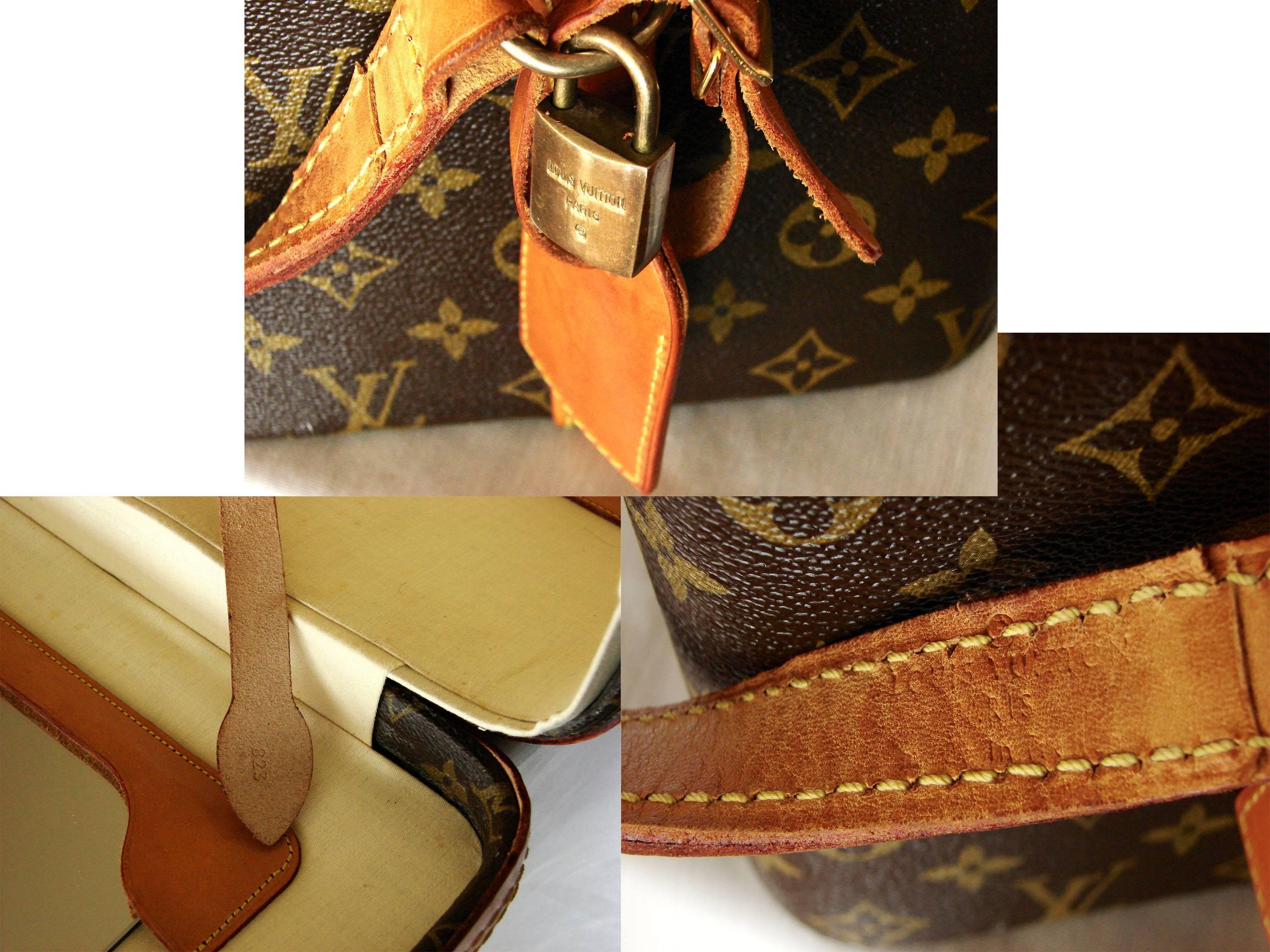Louis Vuitton Monogram Train Case Toiletries Bag + Luggage Tag + Lock 1980s 5