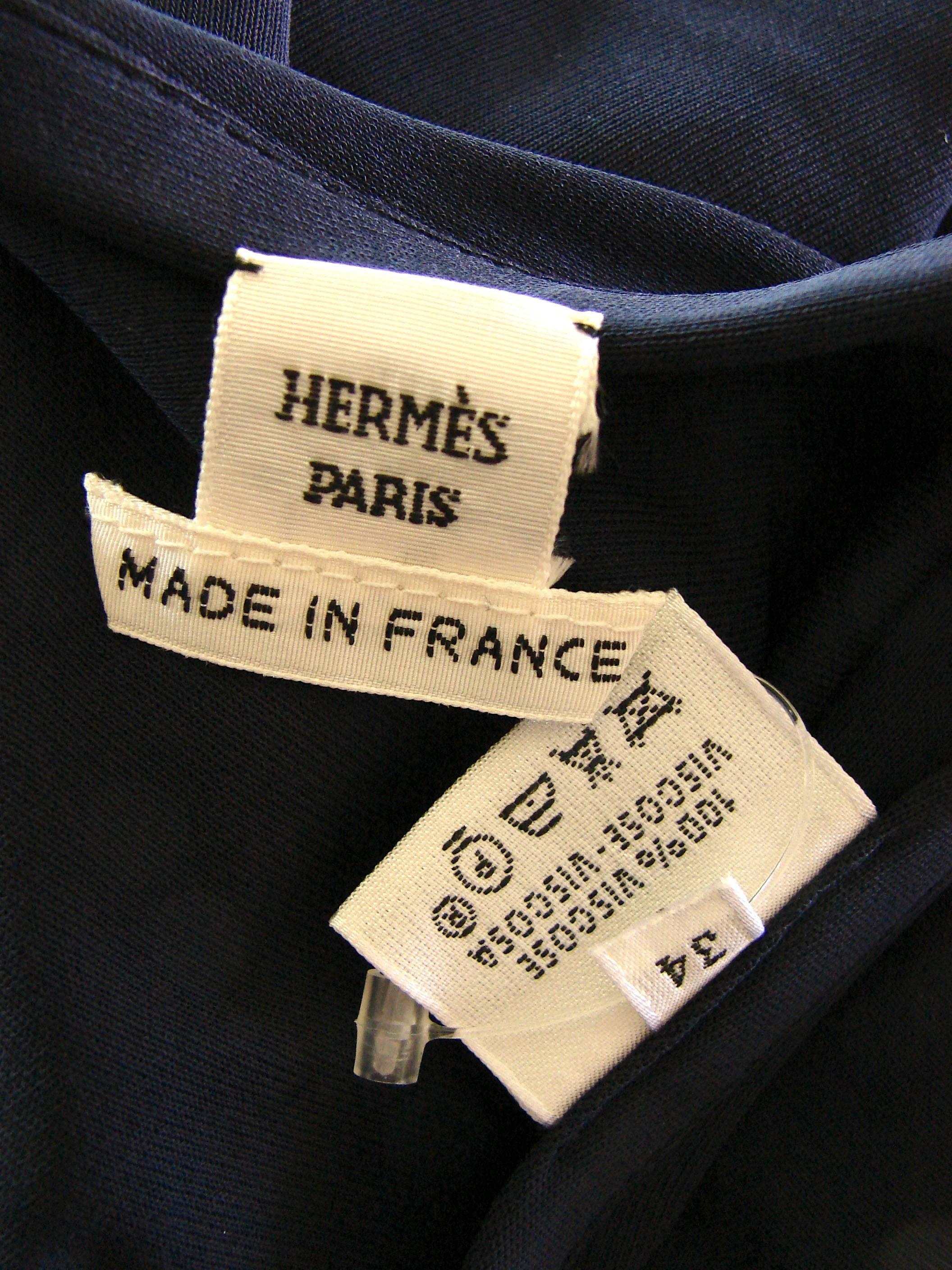 Rare Hermes Draped Halter Dress with Barenia Leather Detail Sz 34  4