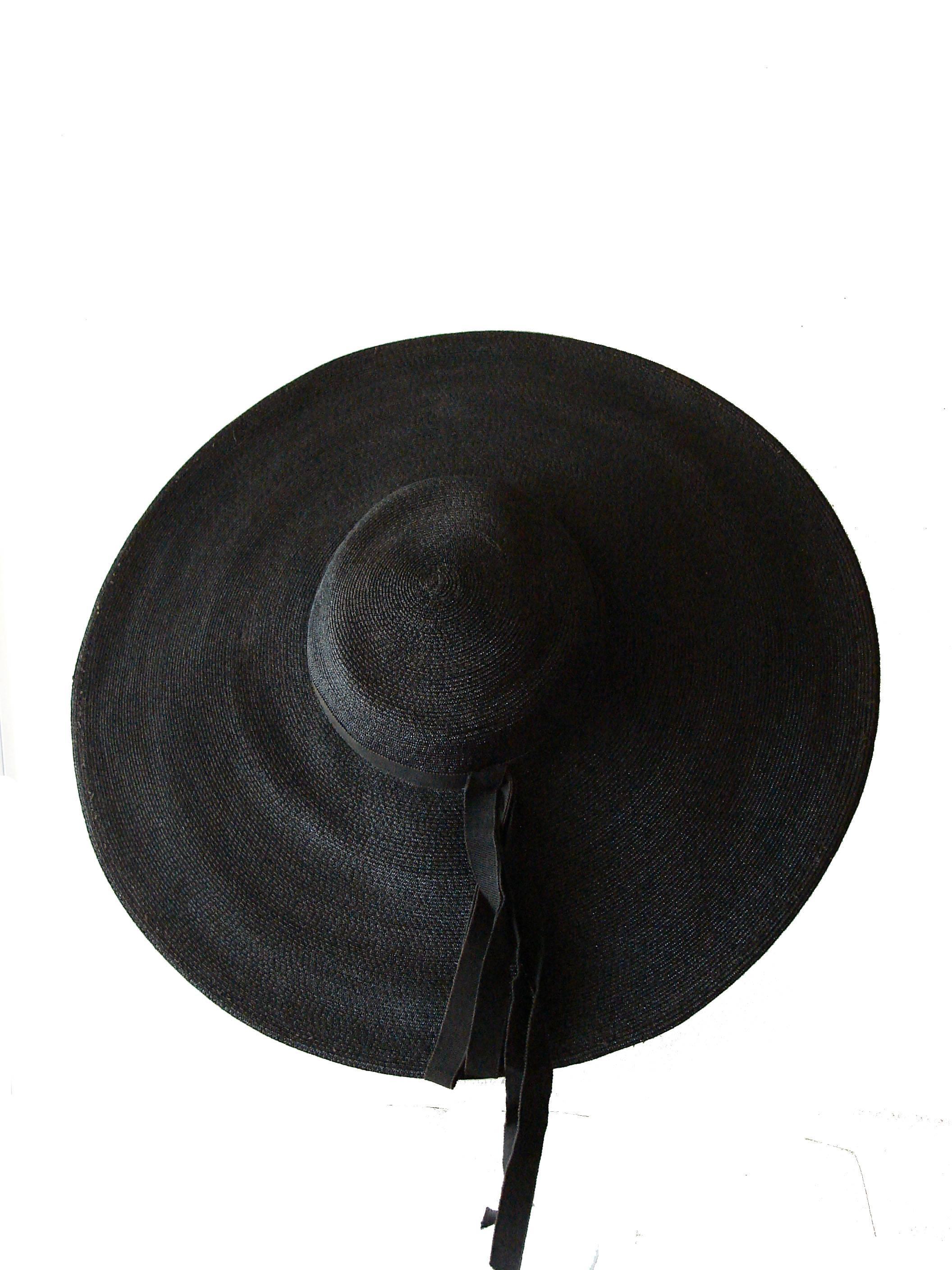 black wide brimmed hat