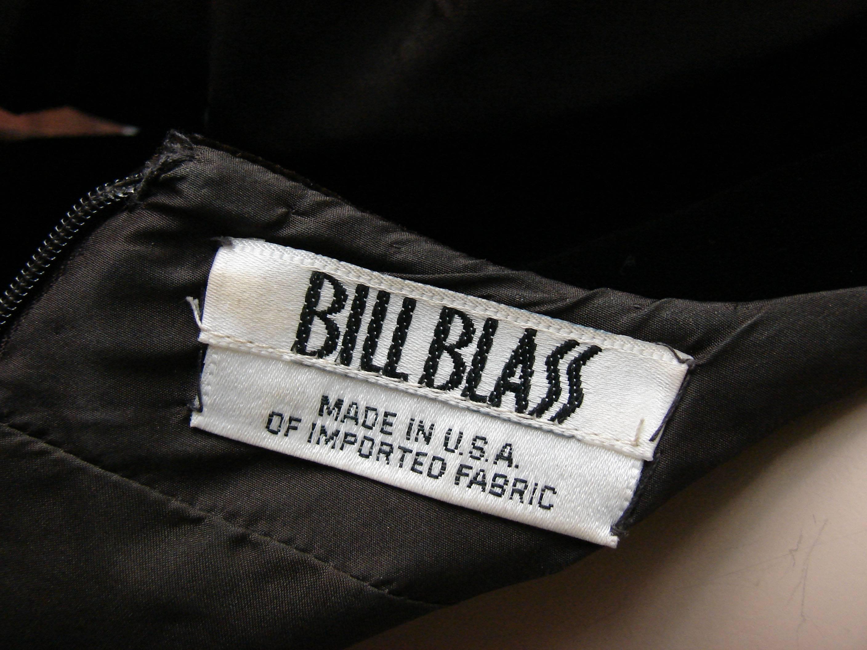 Bill Blass Evening Gown Voluminous Silk Taffeta Top + Velvet Column Dress 80s M 6