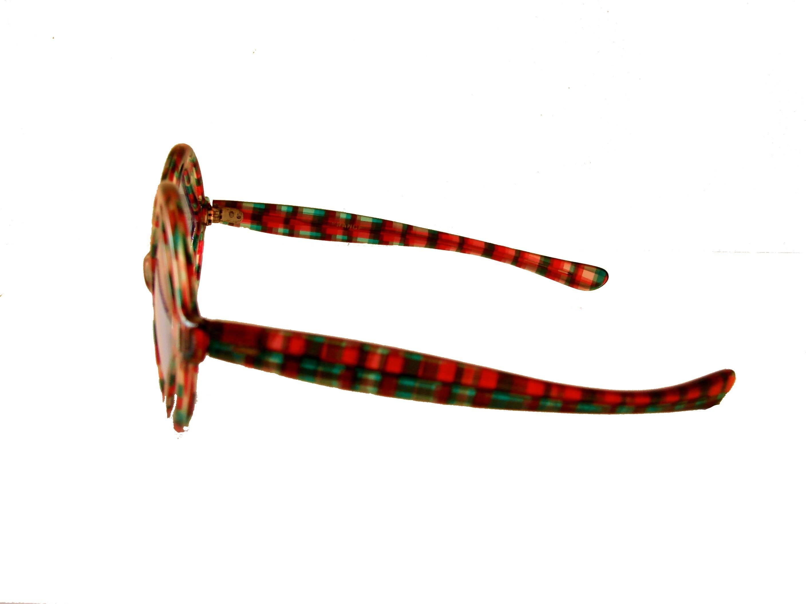 Women's Unique Paulette Guinet Sunglasses Op Art Modernist Frame 1970s