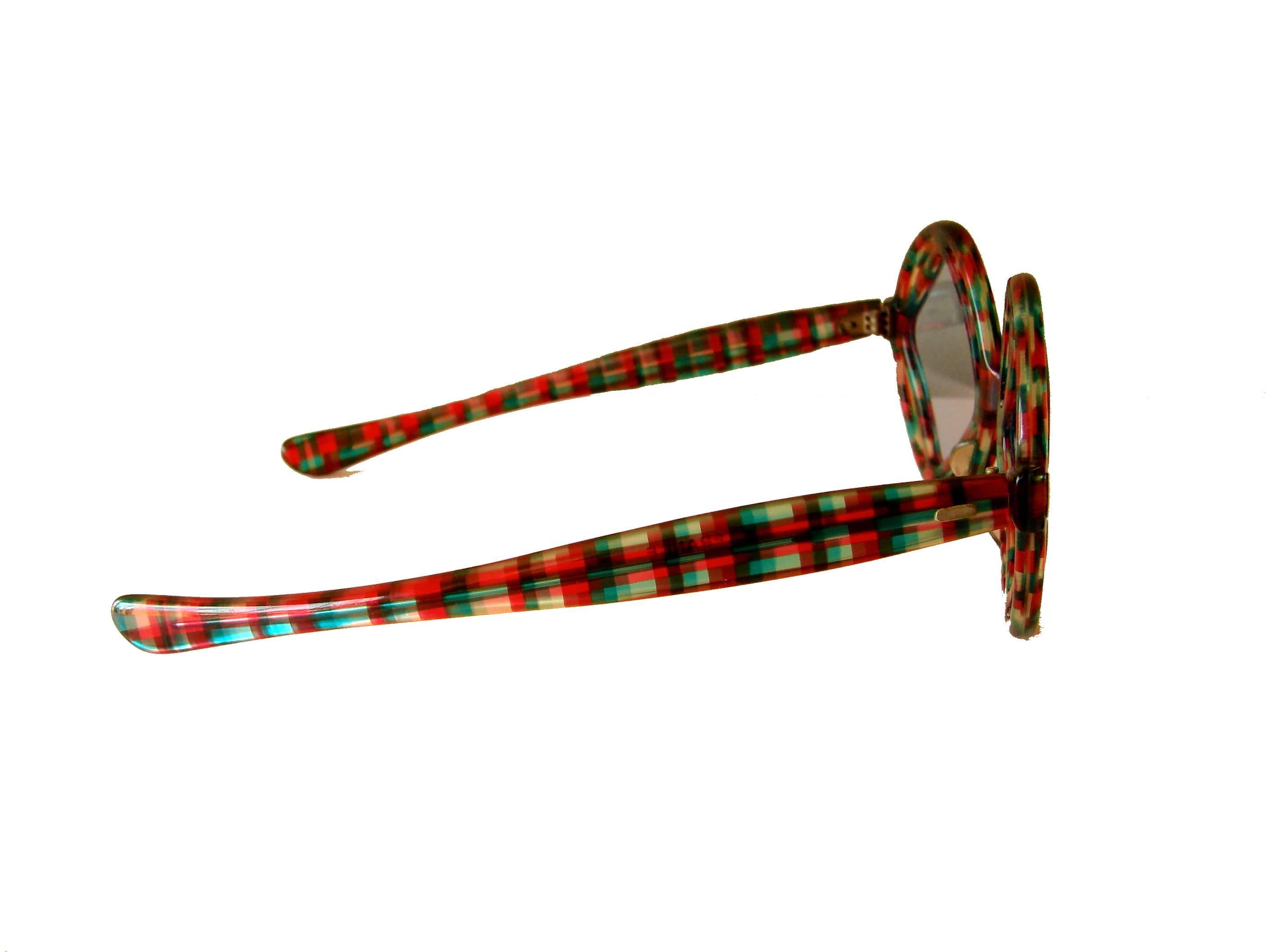 Unique Paulette Guinet Sunglasses Op Art Modernist Frame 1970s 1