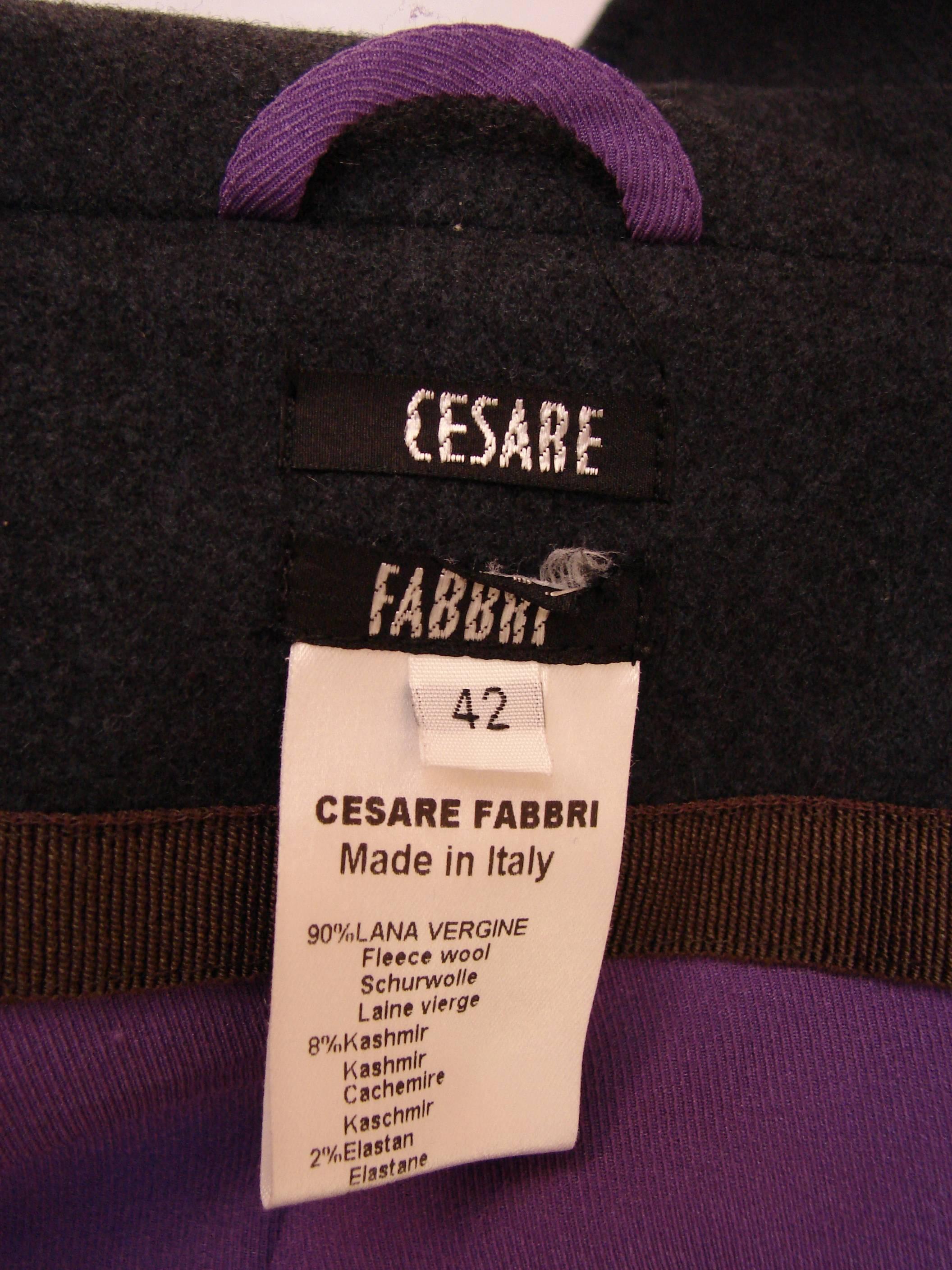 Cesare Fabbri Cashmere Wool Blend Jacket with Contrast Lining 1990s Sz 42 1