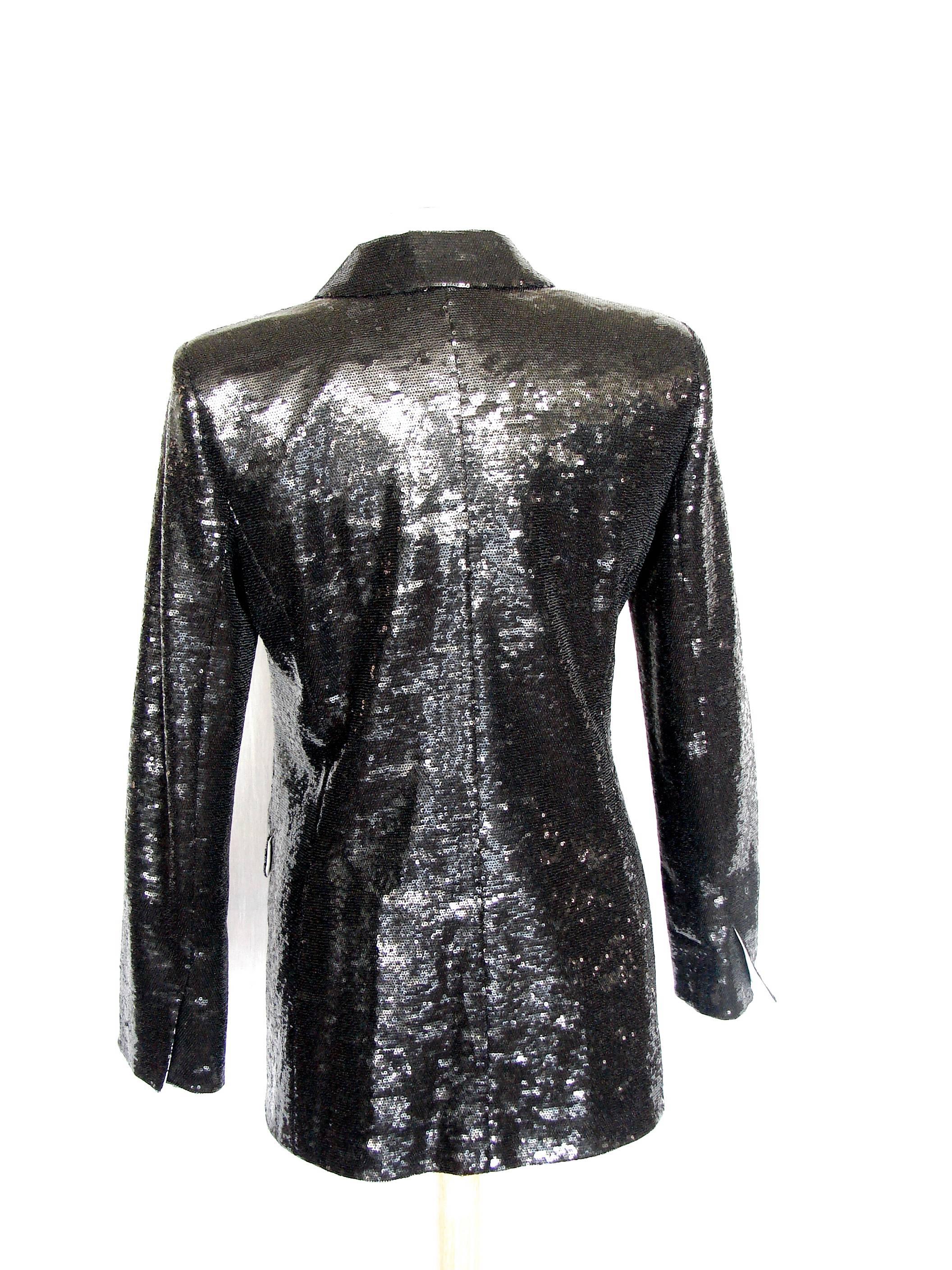 chanel black sequin jacket