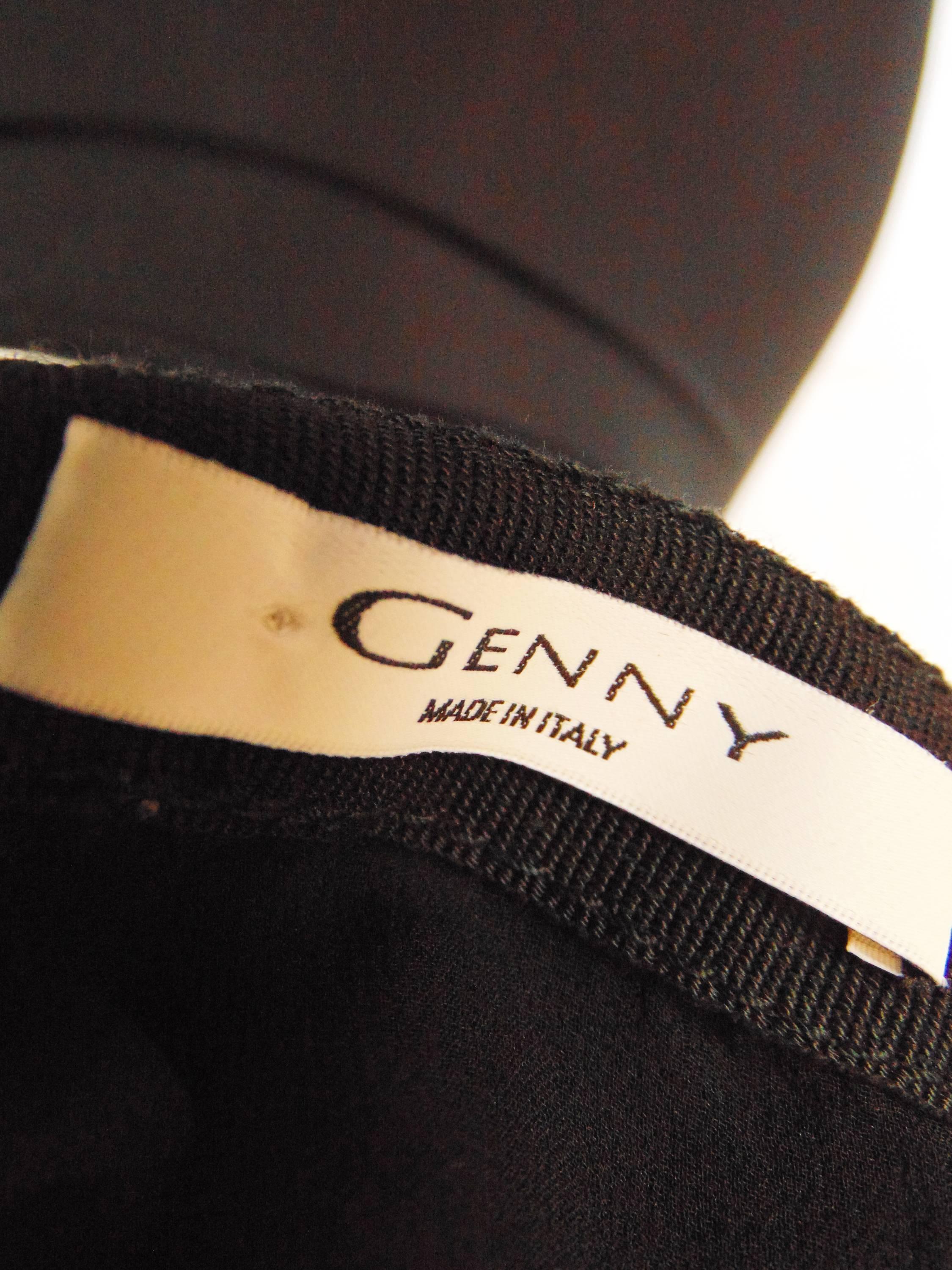 Genny Italy Supple Black Suede Leather Mermaid Skirt 1990s Size S 4
