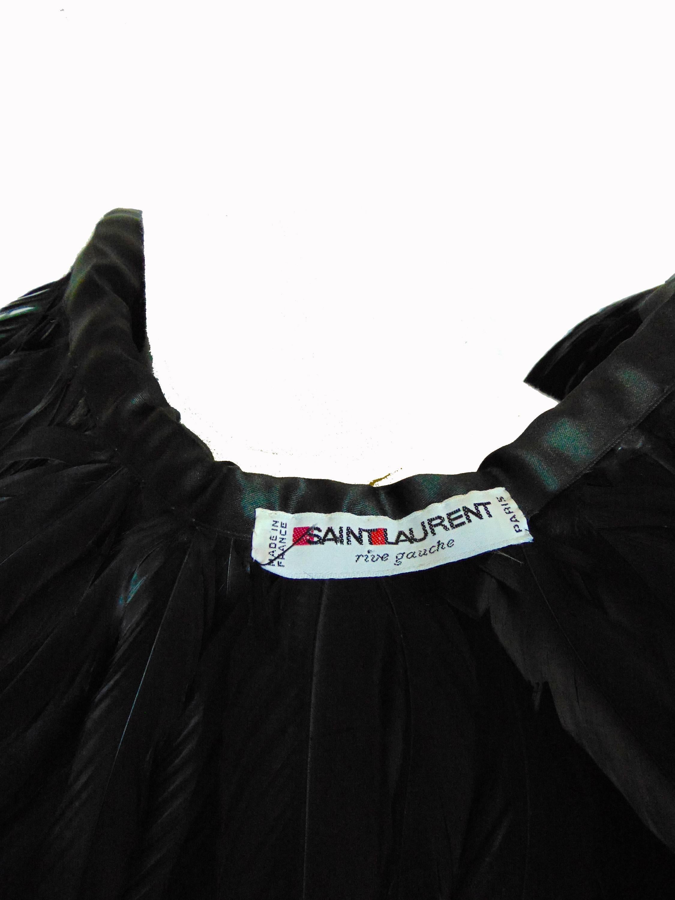 Yves Saint Laurent Iridescent Feather Oversized Collar Evening Cape, 1970s 4
