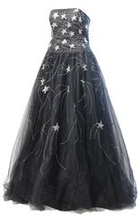 Lillie Rubin Evening Gown Strapless Black Beaded Shooting Stars Sz L New Tags