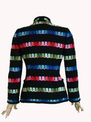 Unique Ungaro Parallele Colorful Mohair Wool Jacket with Asian Detailing M 80s