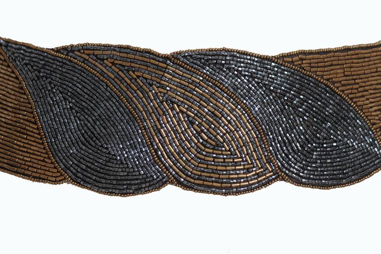 Unique Christian Dior Ceintures Beaded Belt 1980s Hand Crafted M/L For