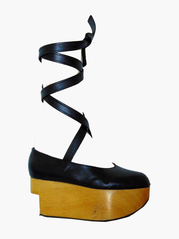 Vivienne Westwood Rocking Horse Shoes Black Leather Ballerina Platforms
