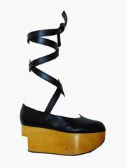 Vivienne Westwood Rocking Horse Shoes Black Leather Ballerina Platforms US6 UK5