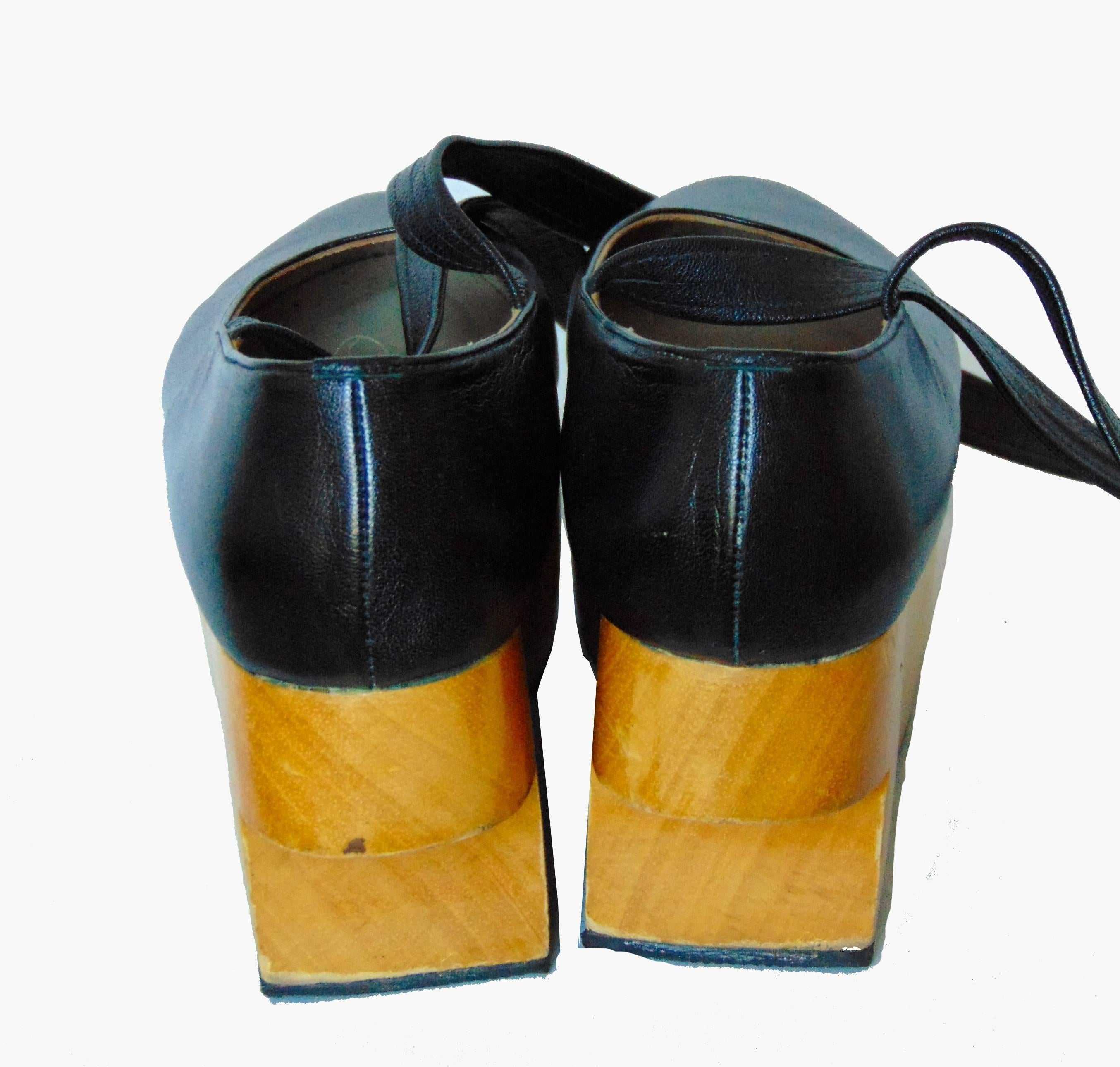 Women's or Men's Vivienne Westwood Rocking Horse Shoes Black Leather Ballerina Platforms US6 UK5