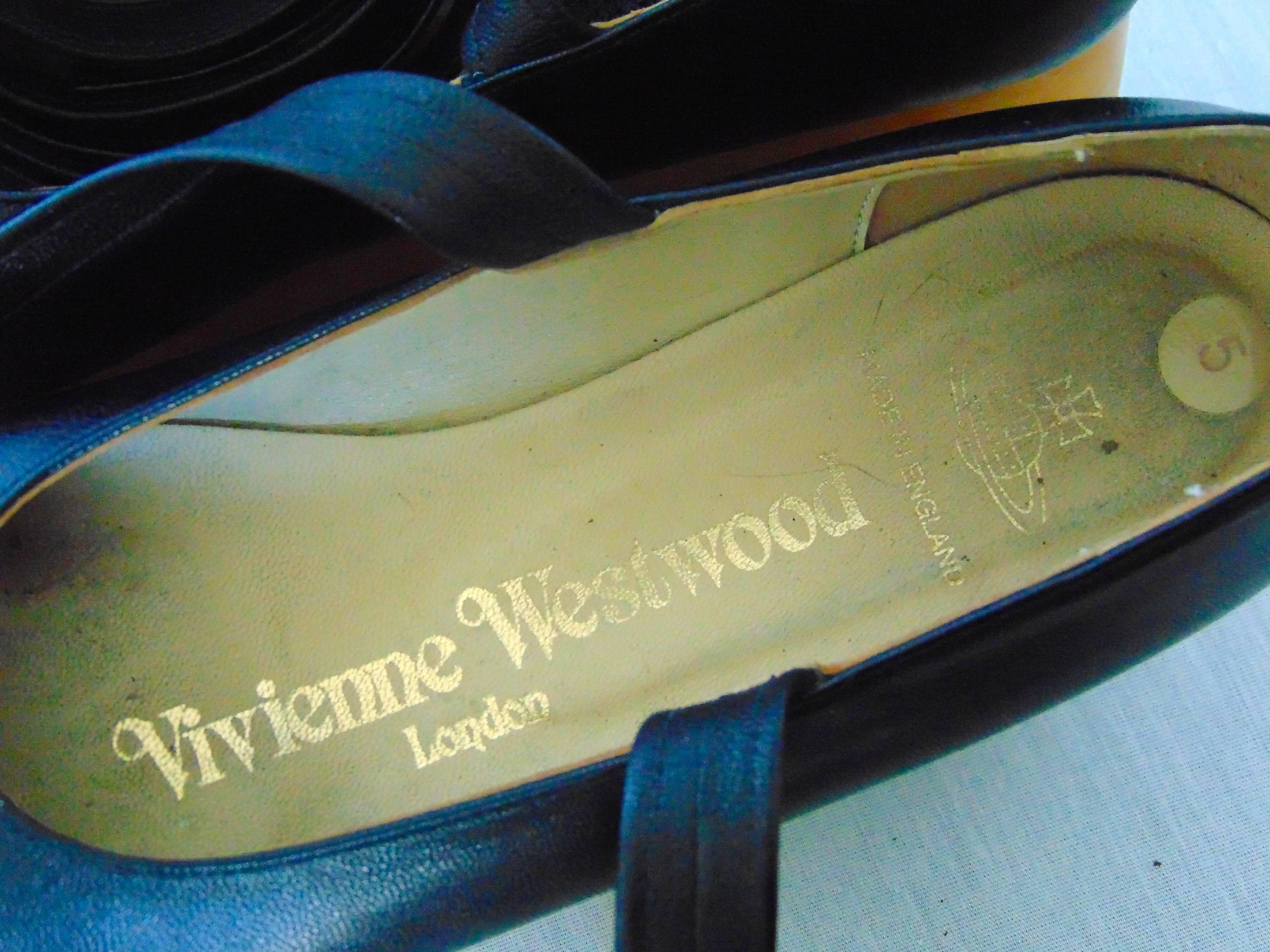 Vivienne Westwood Rocking Horse Shoes Black Leather Ballerina Platforms US6 UK5 2