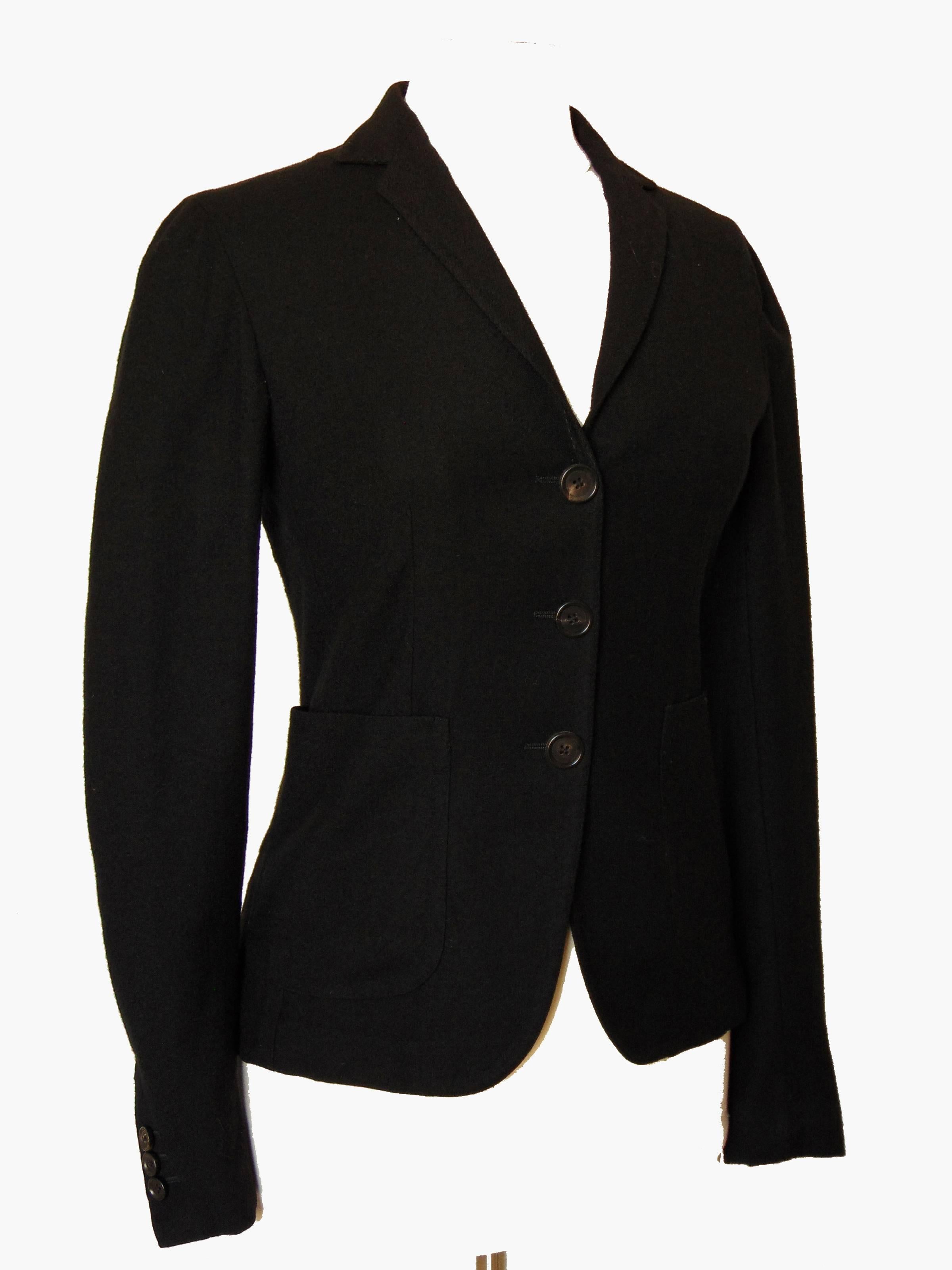 Bottega Veneta Black Wool Jacket Blazer Size 42 Italy 1