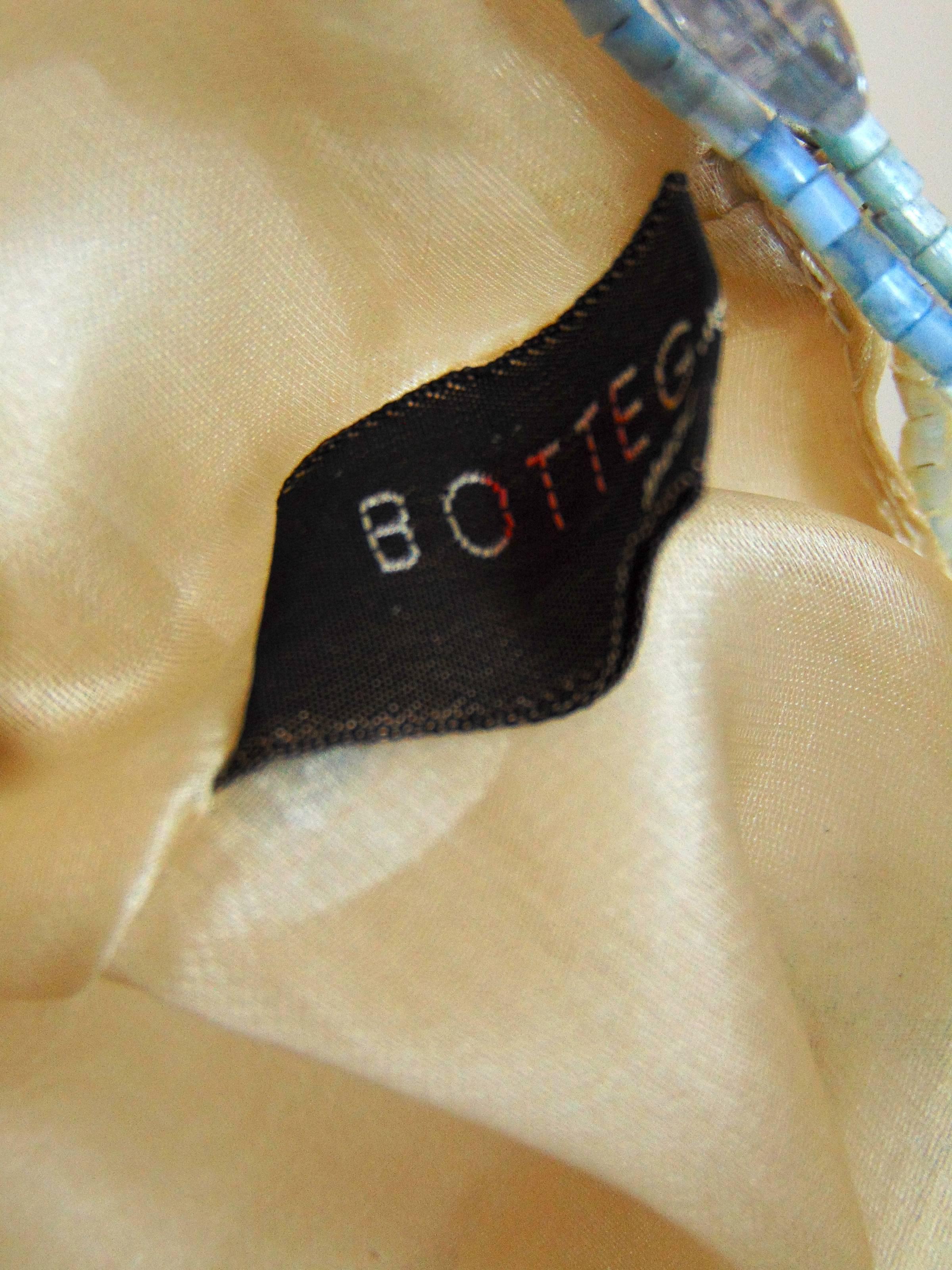 Rare Bottega Veneta Silk Evening Bag with Beaded Wire Frame + Butterflies 1