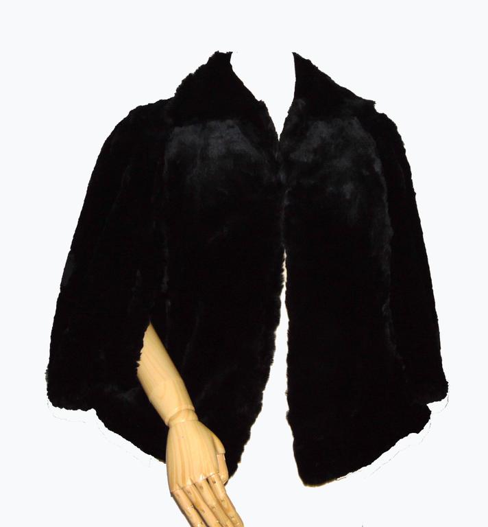 Morton's Washington DC Black Sheared Beaver Fur Stole Cape Vintage ...