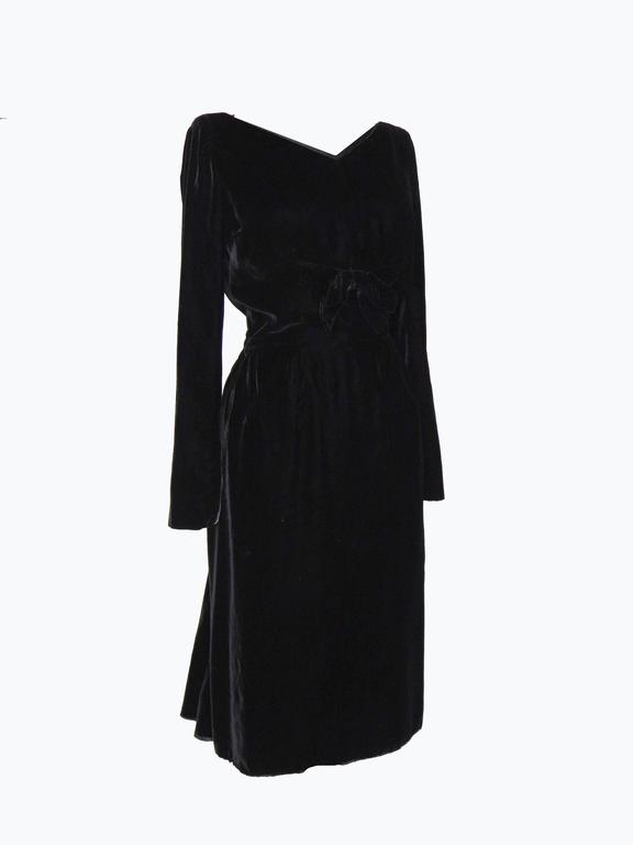 Ira Rentner Cocktail Dress 1950s New Look Black Velvet Size S For Sale ...